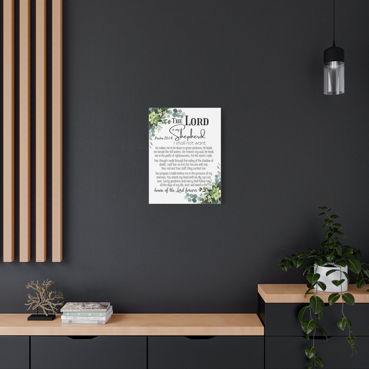 Scripture Walls Psalm 23:1-6 I Shall Not Want Bible Verse Canvas Christian Wall Art Ready to Hang Unframed