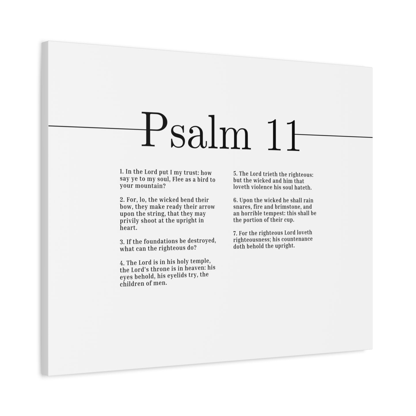 Scripture Canvas In The Lord I Put My Trust Psalm 11 Christian Wall Art Bible Verse Print Ready to Hang