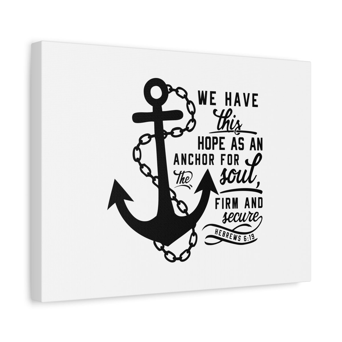 Scripture Canvas Firm And Secure Hebrew 6:19 Christian Wall Art Bible Verse Print Ready to Hang