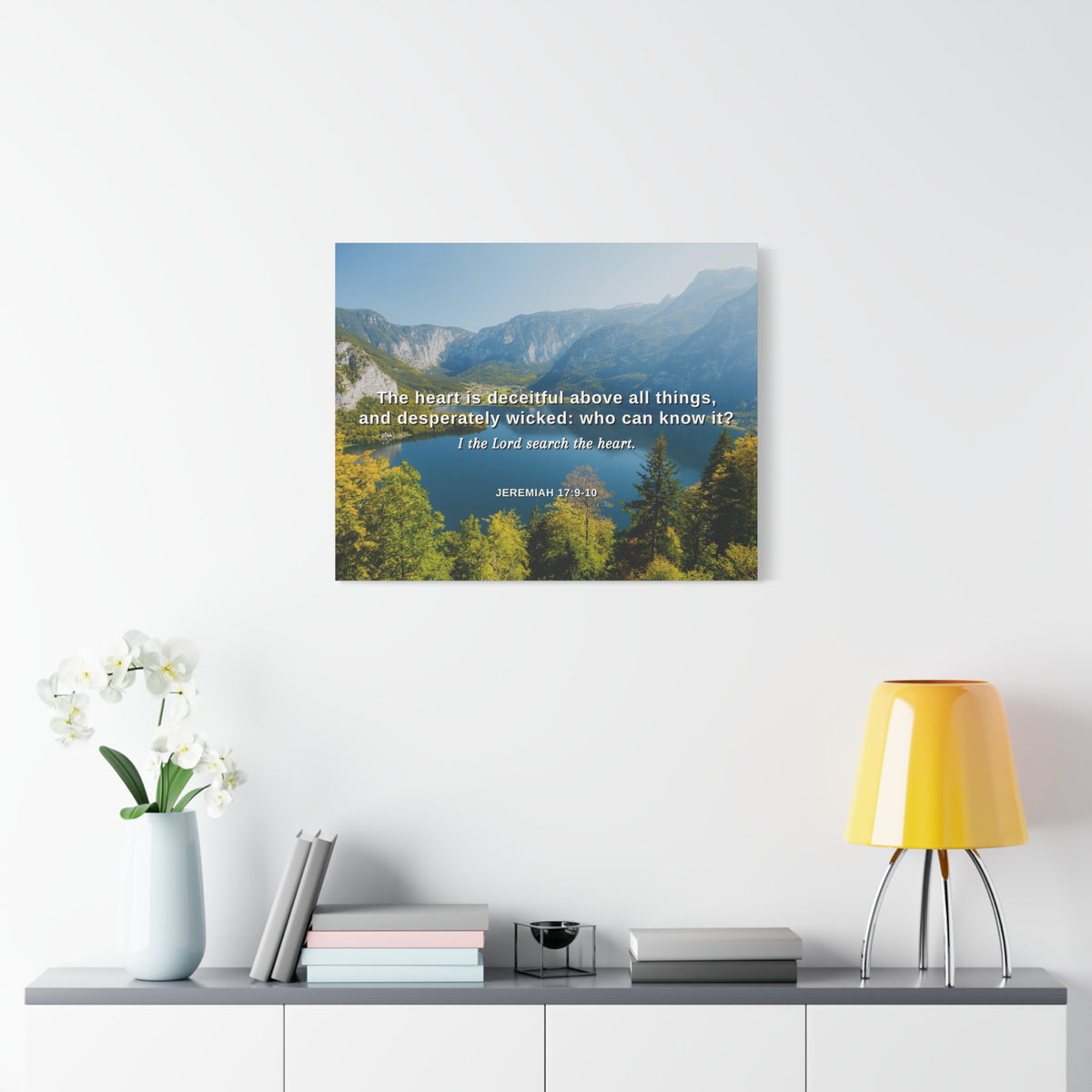 Scripture Canvas Above All Things Jeremiah 17:9 Christian Wall Art Bible Verse Print Ready to Hang