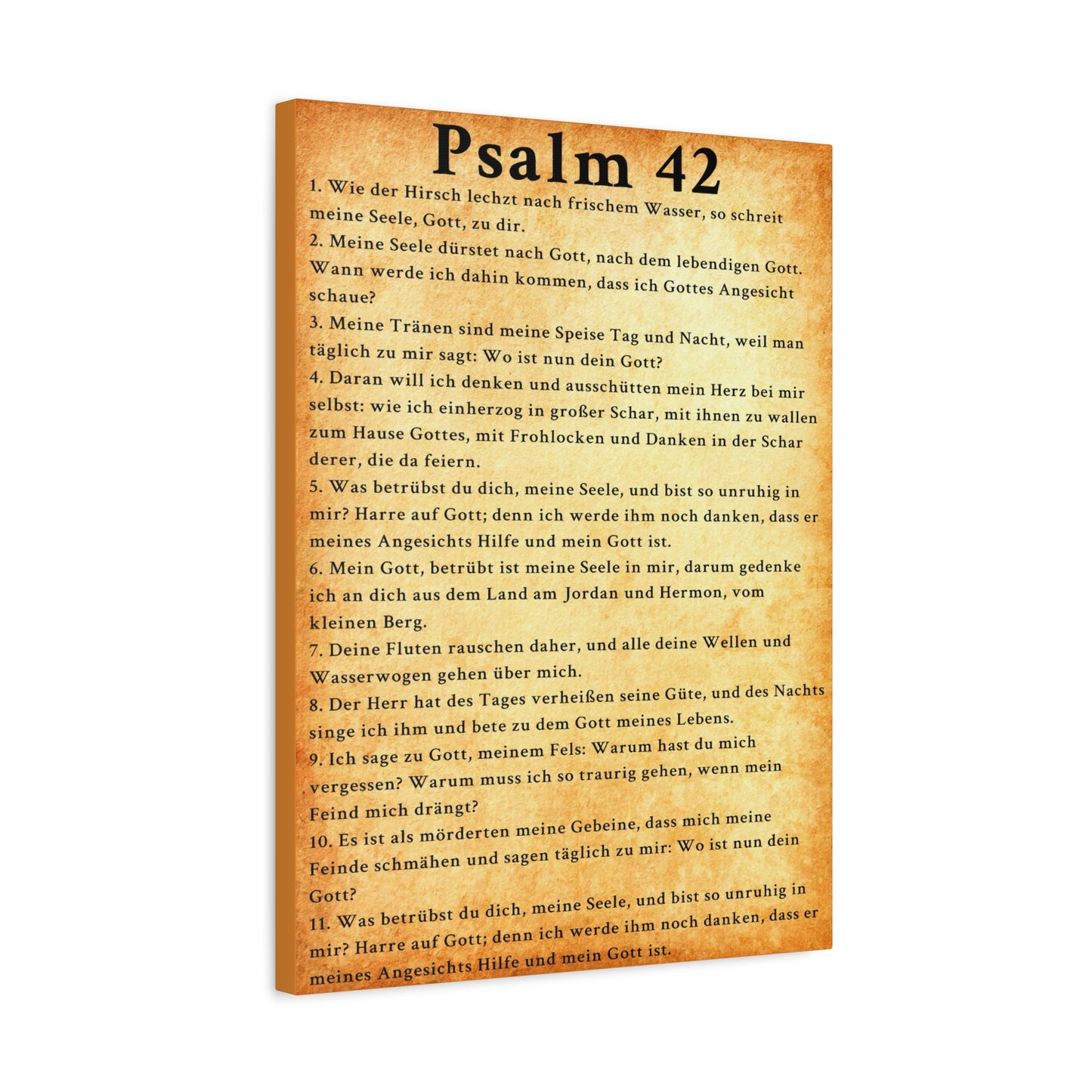 Scripture Walls Psalm 42 German Gold Bible Verse Canvas Christian Wall Art Ready to Hang Unframed