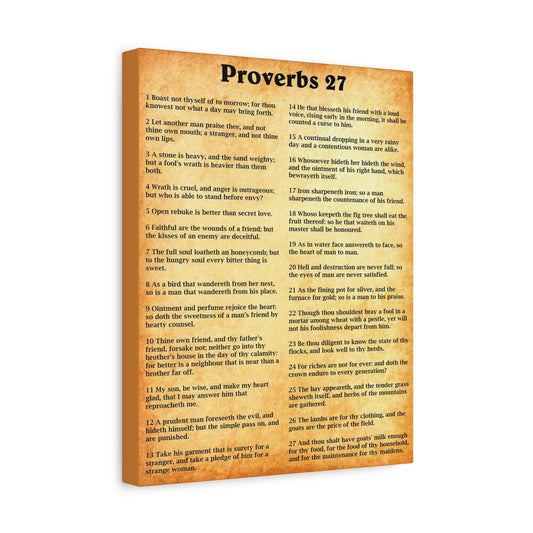 Scripture Walls Proverbs Chapter 27 Gold Bible Canvas Christian Wall Art Ready to Hang Unframed