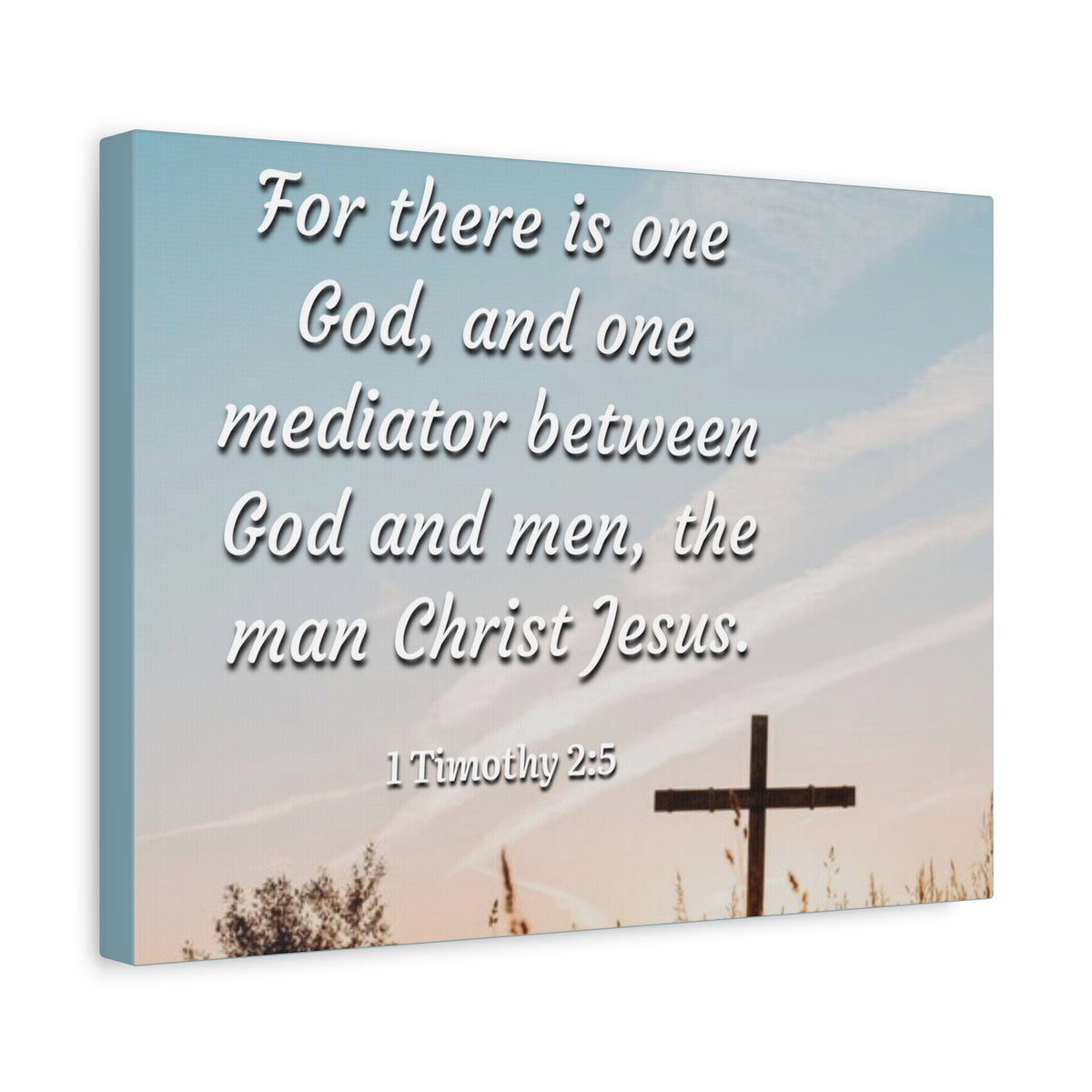 Scripture Canvas God And Men 1 Timothy 2:5 Christian Wall Art Bible Verse Print Ready to Hang