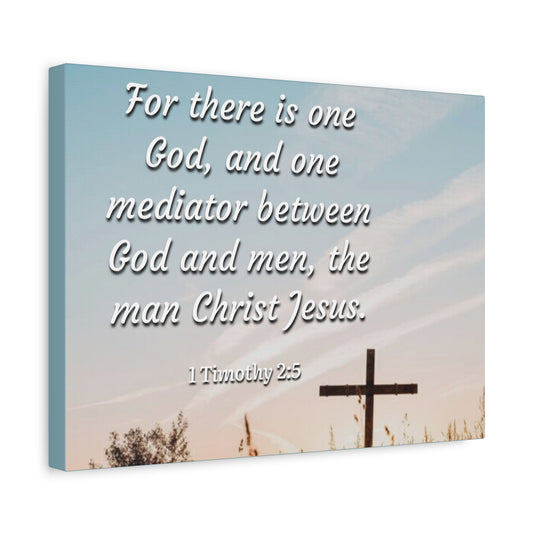 Scripture Canvas God And Men 1 Timothy 2:5 Christian Wall Art Bible Verse Print Ready to Hang