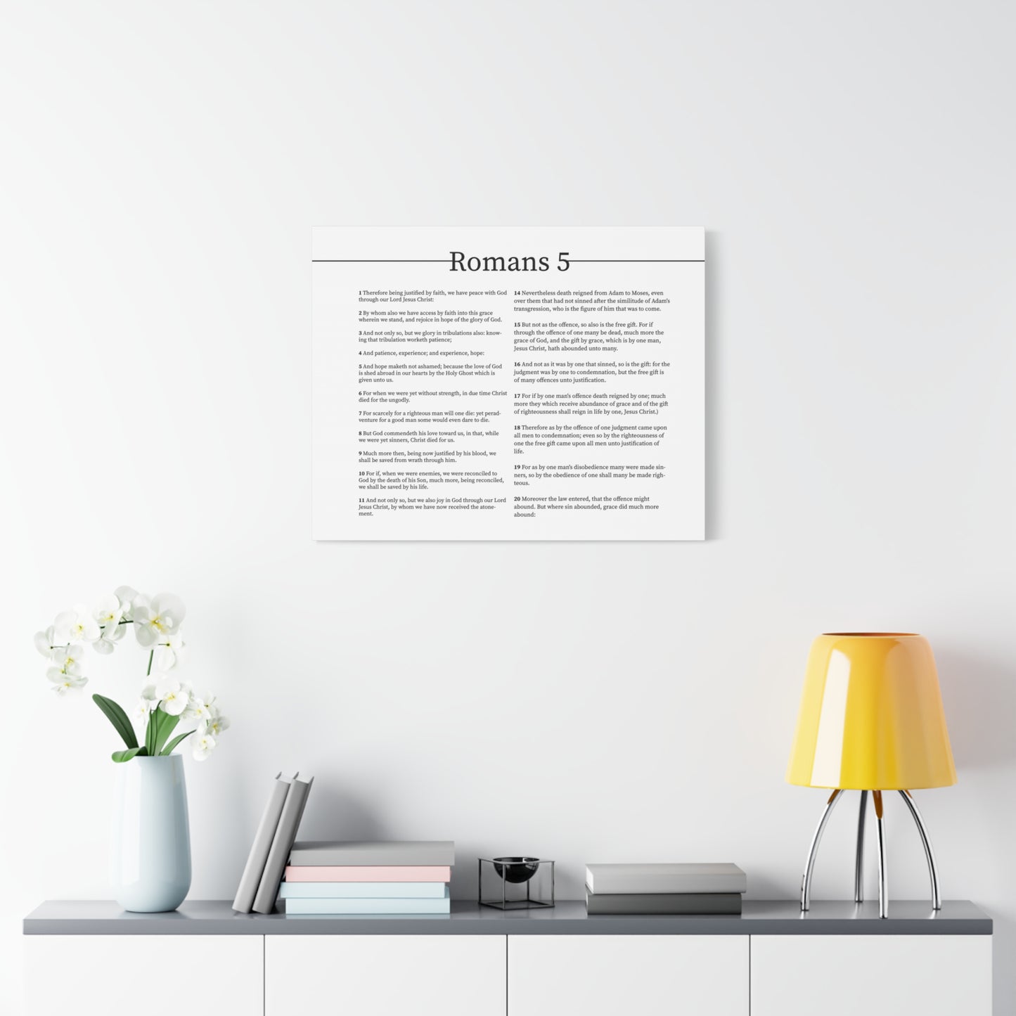 Scripture Canvas Peace With God Romans 5 Christian Wall Art Bible Verse Print Ready to Hang