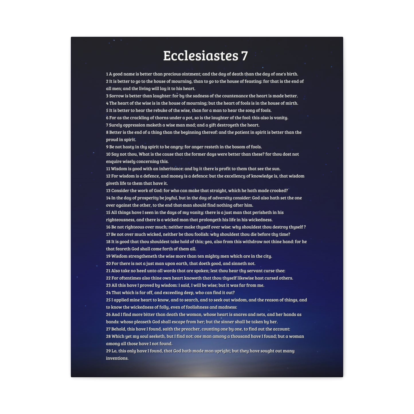 Wisdom's Advantage Ecclesiastes 7 Bible Verse Canvas Christian Wall Art Ready to Hang