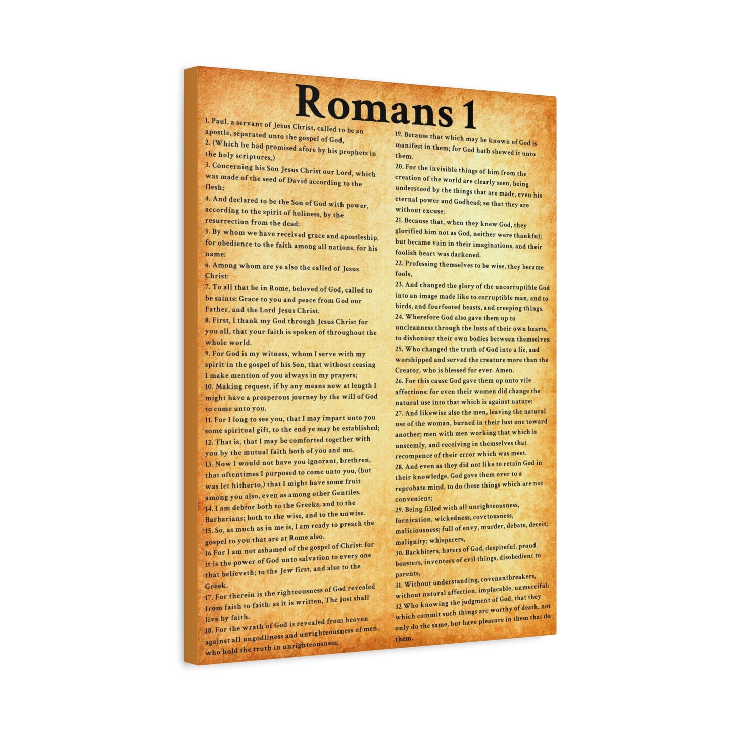 Scripture Walls Romans 1 Gold Bible Verse Canvas Christian Wall Art Ready to Hang Unframed