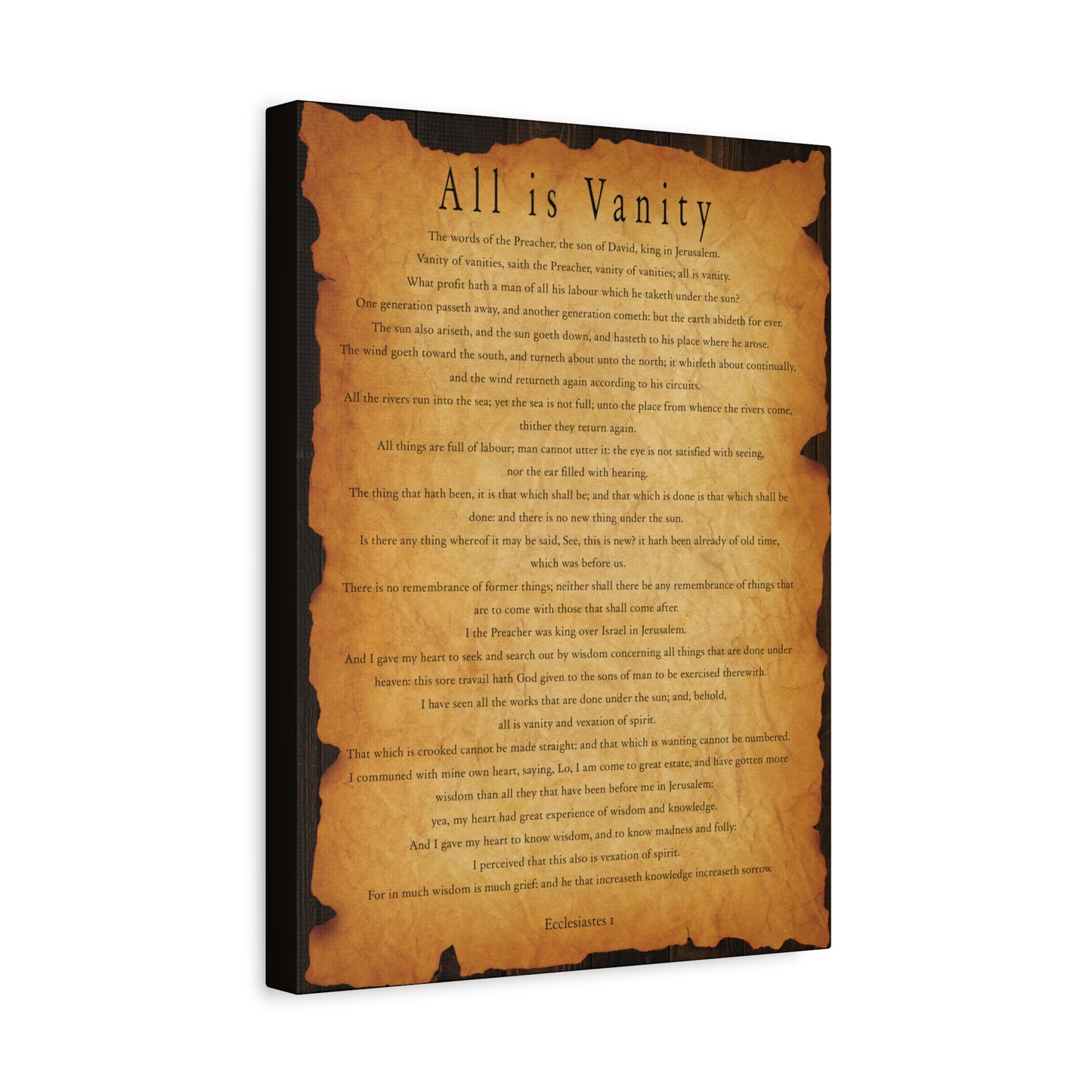 Scripture Walls All is Vanity Ecclesiastes 1 Bible Verse Canvas Christian Wall Art Ready to Hang