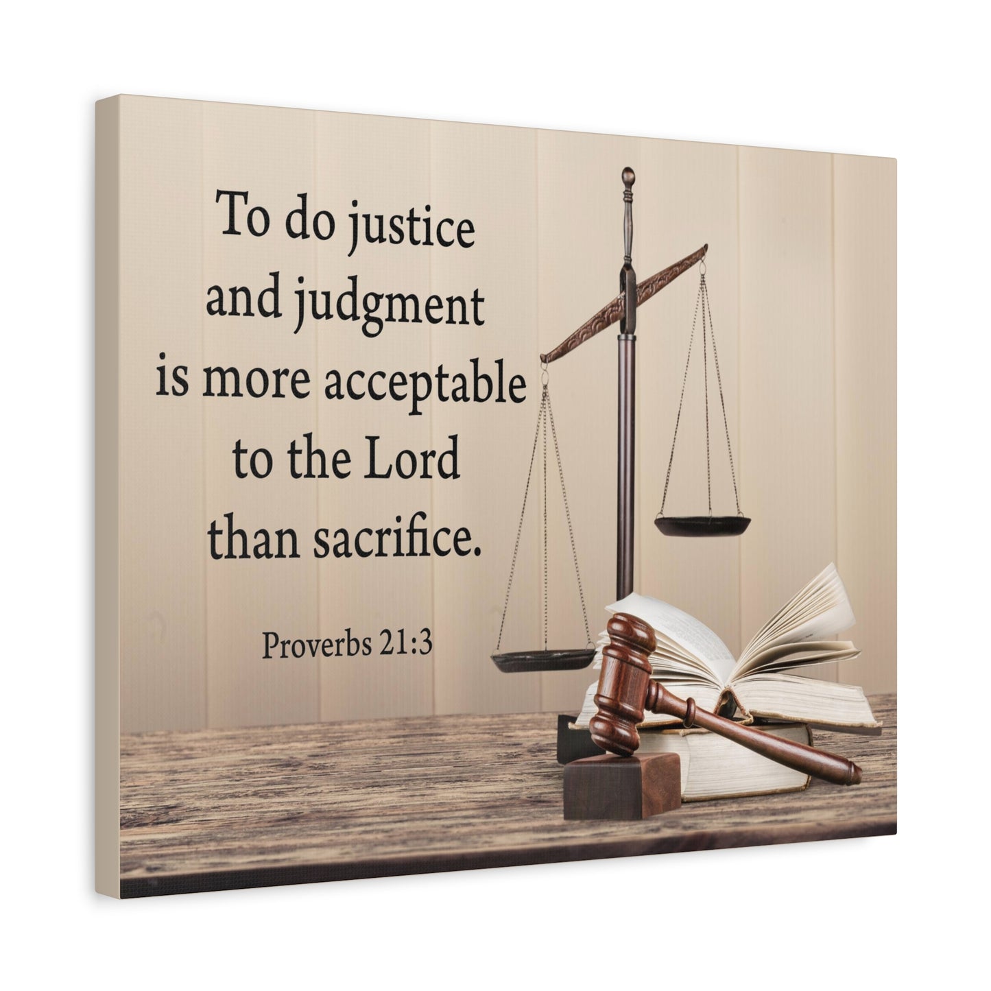 Scripture Walls Judgment and Justice Proverbs 21:3 Bible Verse Canvas Christian Wall Art Ready to Hang