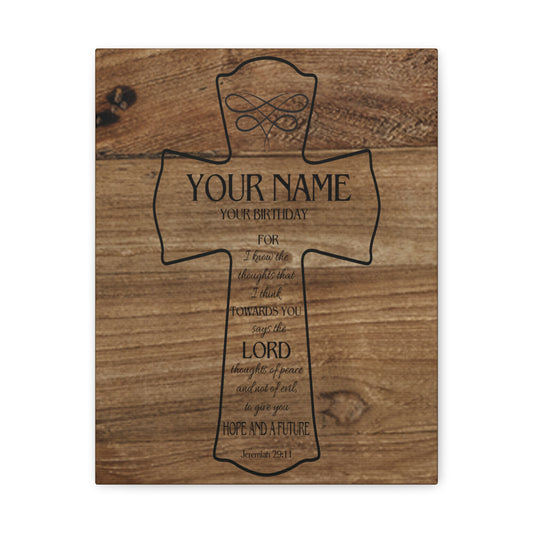 Personalized Hope and a Future Jeremiah 29:11 Bible Chapter Canvas Christian Wall Art Ready to Hang