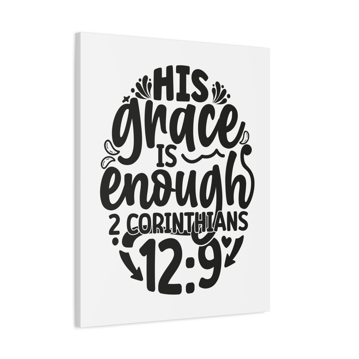 Scripture Walls His Grace is Enough 2 Corinthians 12:9 Circle Bible Verse Canvas Christian Wall Art Ready to Hang Unframed