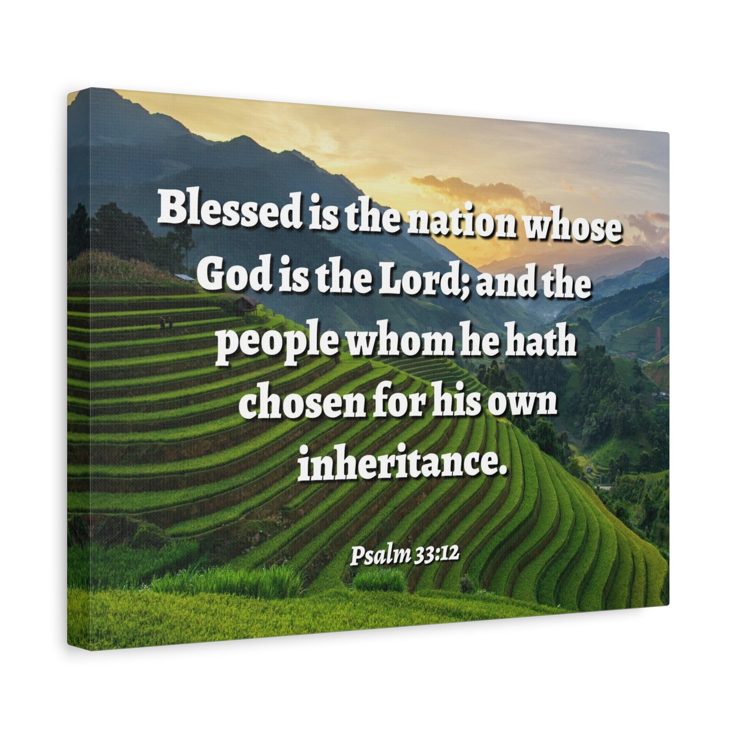 Scripture Walls Blessed Is The Nation Psalm 33:12 Bible Verse Canvas Christian Wall Art Ready to Hang