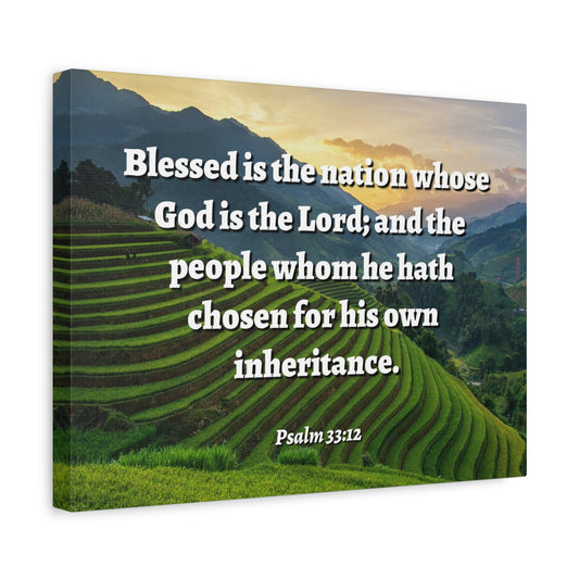 Scripture Walls Blessed Is The Nation Psalm 33:12 Bible Verse Canvas Christian Wall Art Ready to Hang