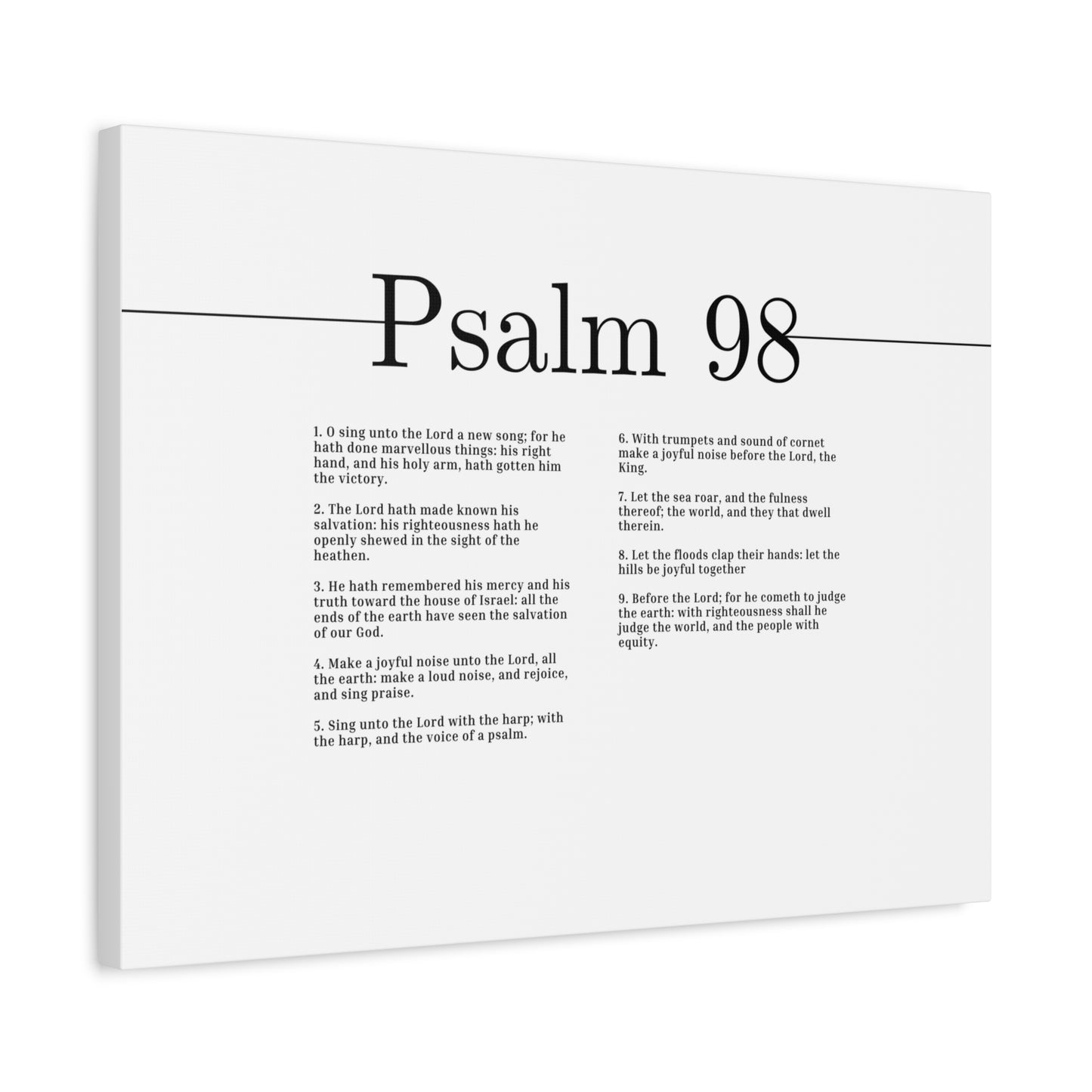 Scripture Canvas Shall He Judge The World Psalm 98 Christian Wall Art Bible Verse Print Ready to Hang