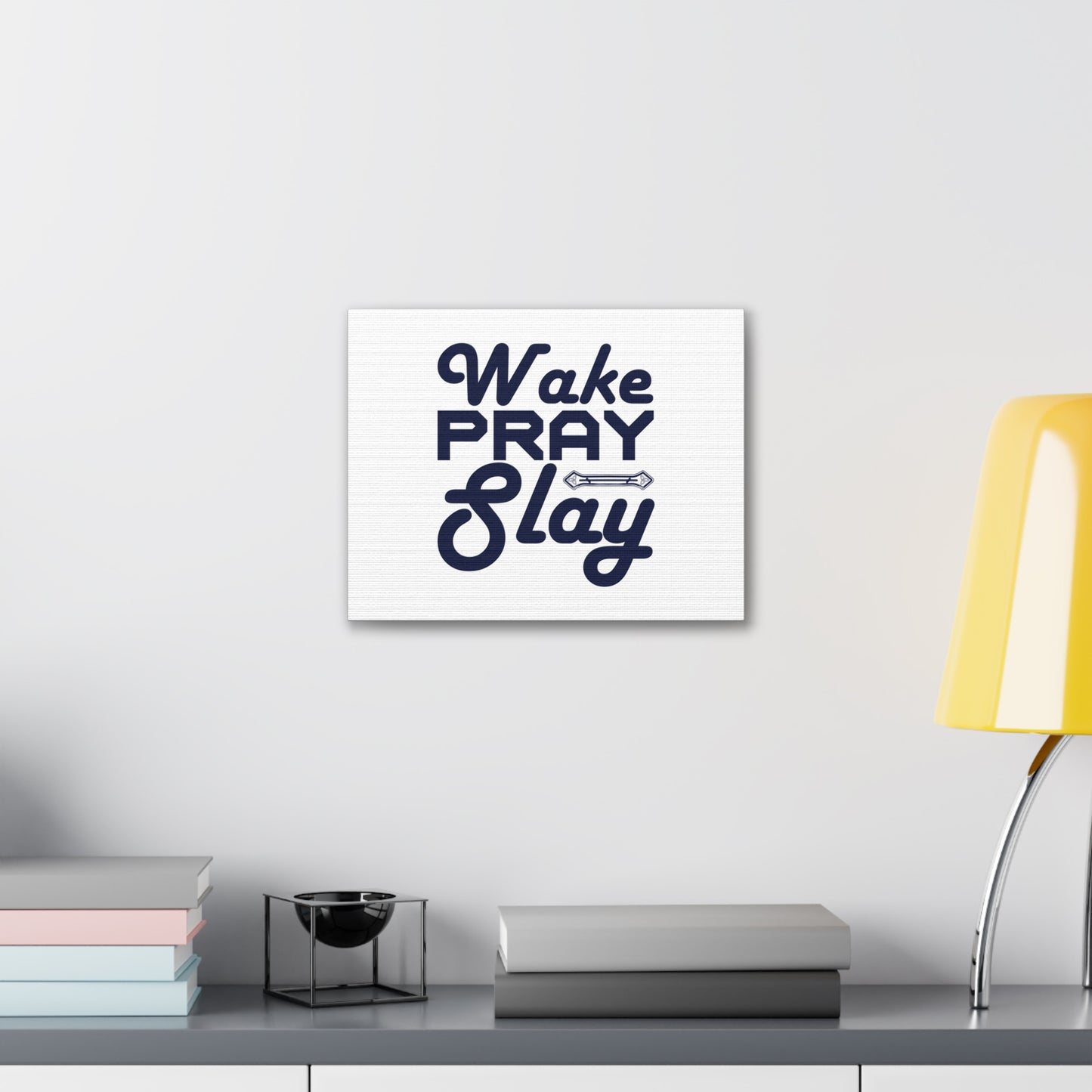 Wake, Pray, Slay Luke 21:36 Ornament Bar Christian Wall Art Bible Verse Print Ready to Hang