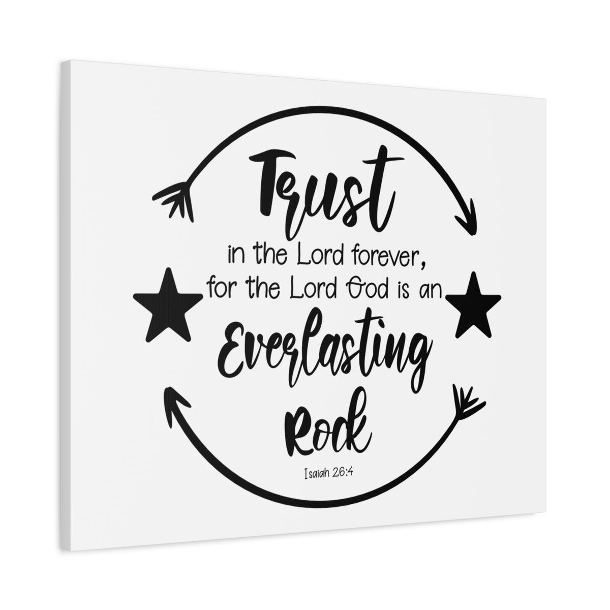 Scripture Canvas Everlasting Rock Isaiah 26:4 Christian Wall Art Bible Verse Print Ready to Hang