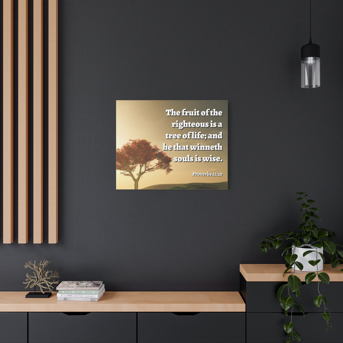 Scripture Canvas Tree Of Life Proverbs 11:30 Christian Wall Art Bible Verse Print Ready to Hang