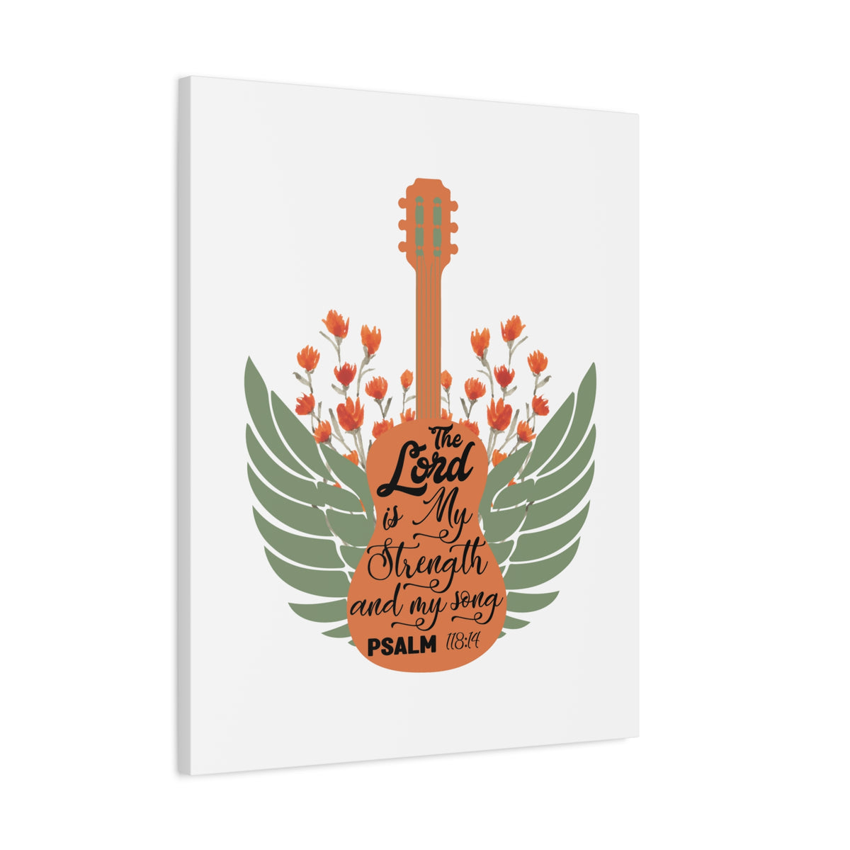 Scripture Canvas Strength And My Song Psalm 118:14 Christian Wall Art Bible Verse Print Ready to Hang