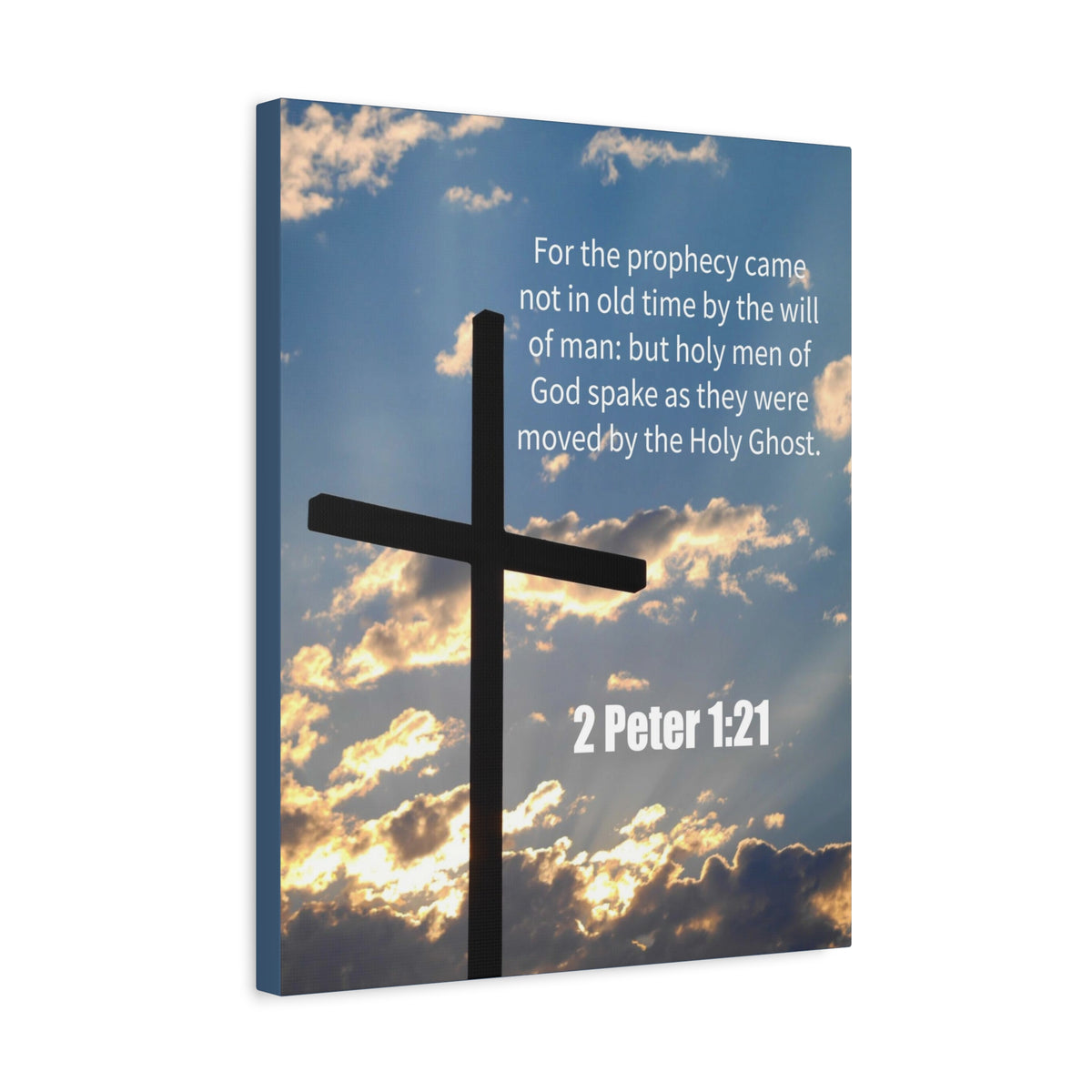 Scripture Canvas God Spake 2 Peter 1:21 Christian Wall Art Bible Verse Print Ready to Hang