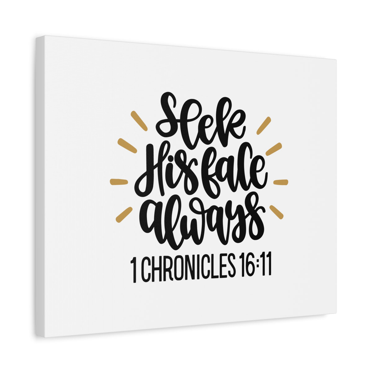 Scripture Canvas His Face 1 Chronicles 16:11 Christian Wall Art Bible Verse Print Ready to Hang