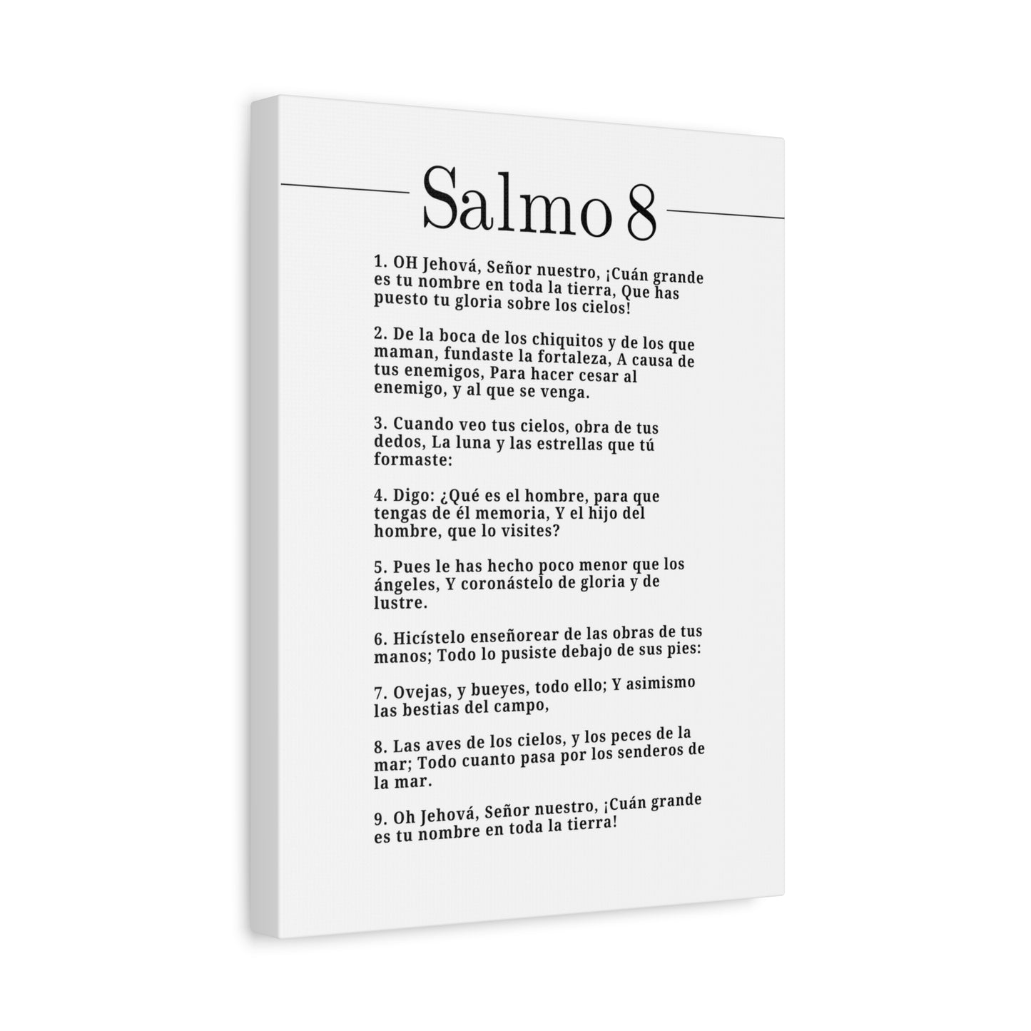 Salmo 8 Impresión De Arte Cristiano en la Pared Lista Para Colgar