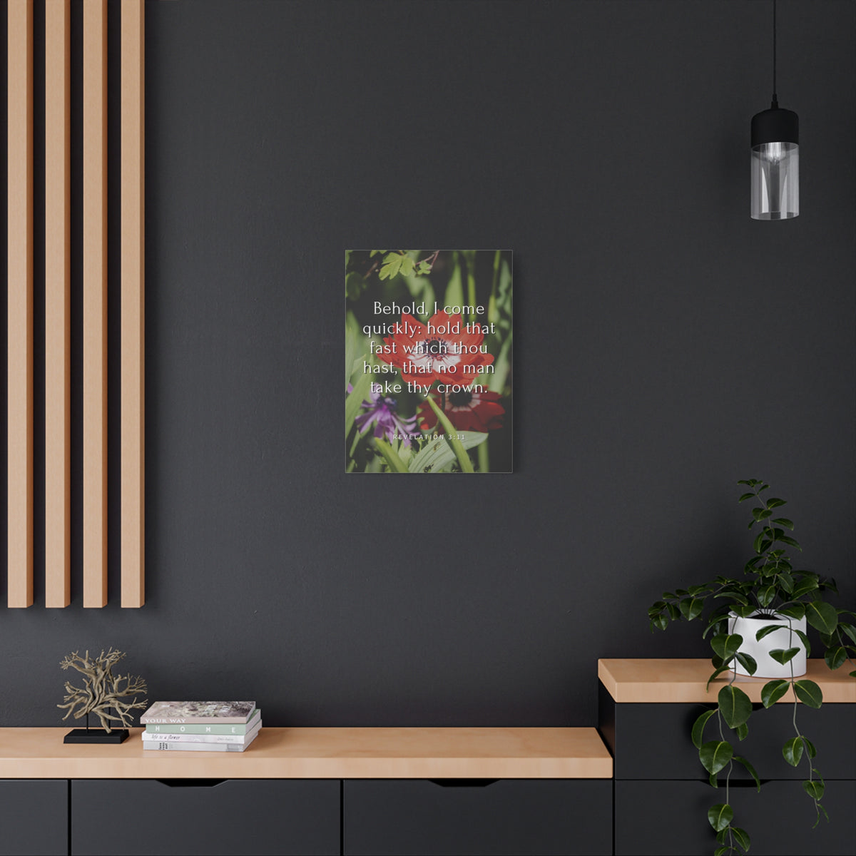 Scripture Canvas I Come Revelation 3:11 Christian Wall Art Bible Verse Print Ready to Hang