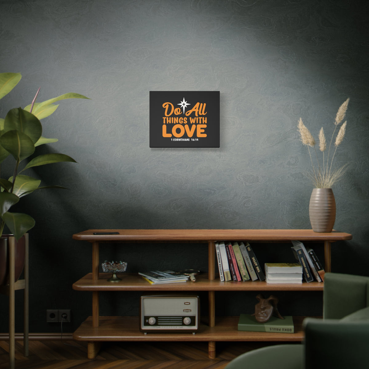 Scripture Canvas Do All Things With Love 1 Corinthians 16:14 Christian Wall Art Bible Verse Print Ready to Hang