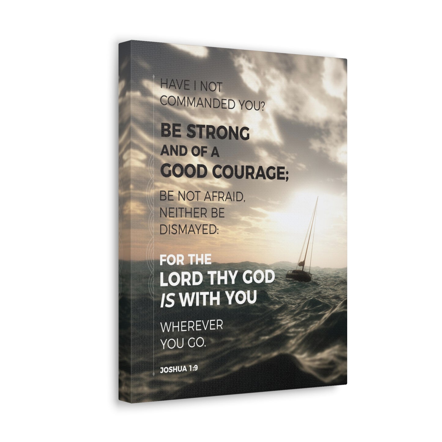 Good Courage Joshua 1:9 Sea Christian Wall Art Bible Verse Print Ready to Hang