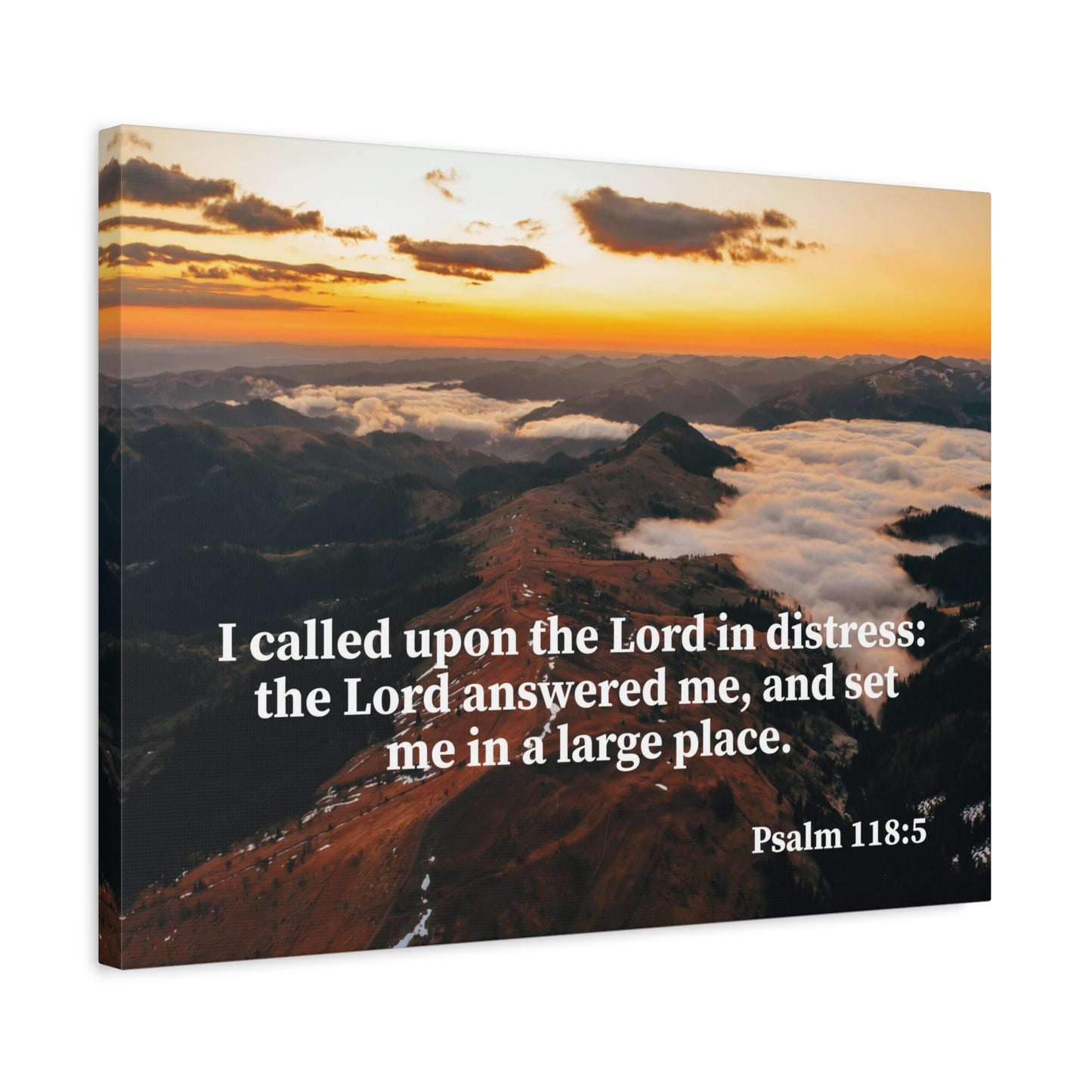 Bible Verse Canvas Called on the Lord Psalm 118:5 Wall Art Christian Home Decor