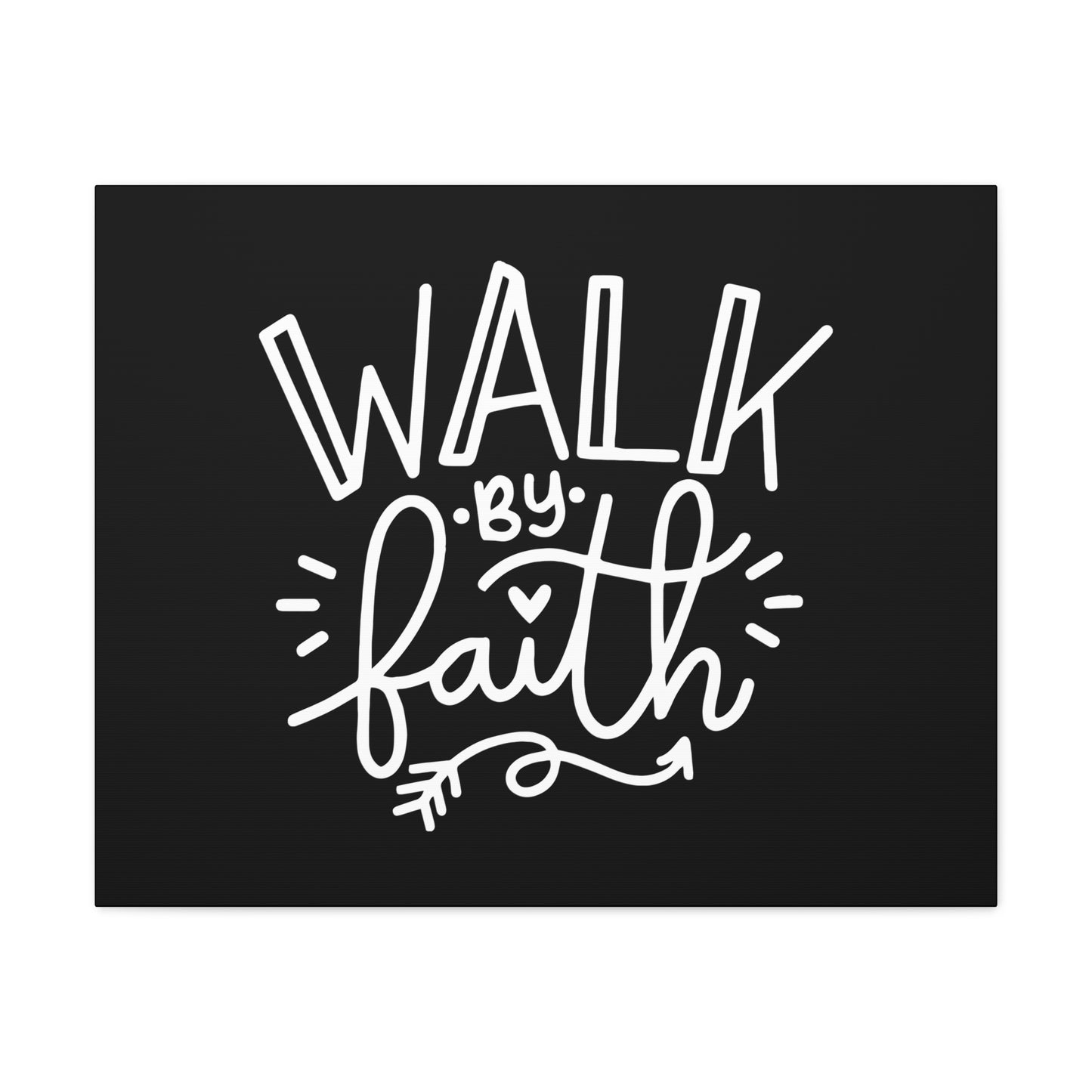 Walk By Faith 2 Corinthians 5:7 Arrow Outlined Christian Wall Art Bible Verse Print Ready to Hang