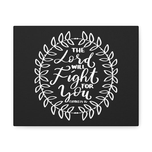 The Lord Will Fight Exodus 14:14 Bible Verse Canvas Christian Wall Art Ready to Hang