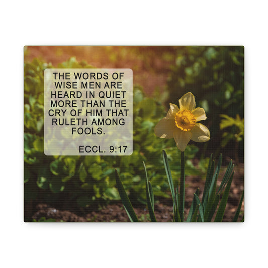 Words Of Wise Eccl 9:17 Bible Verse Canvas Christian Wall Art Ready to Hang