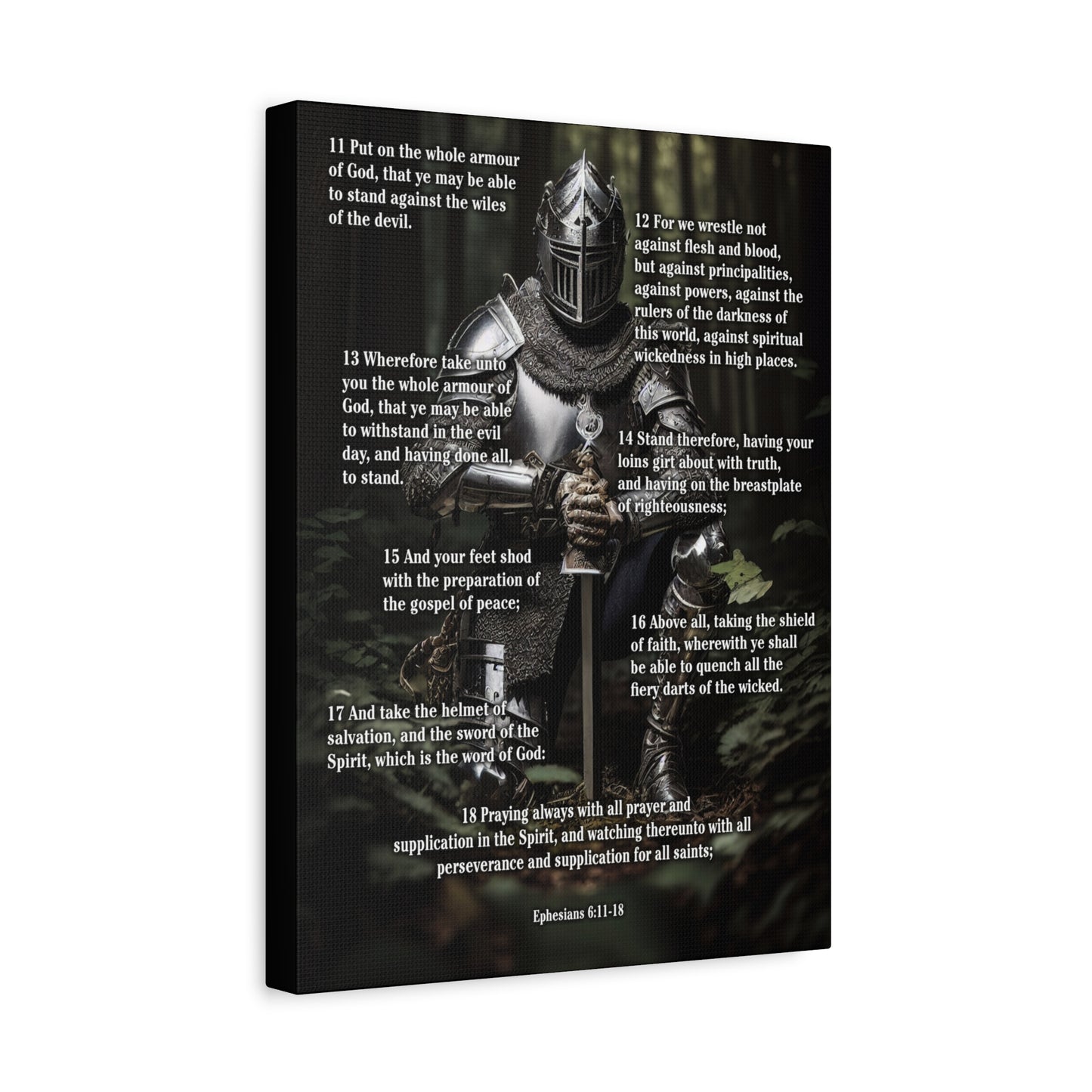 Scripture Walls Armor Of God Ephesians 6:11-18 Soldier Kneels Christian Wall Art Print Ready to Hang Unframed