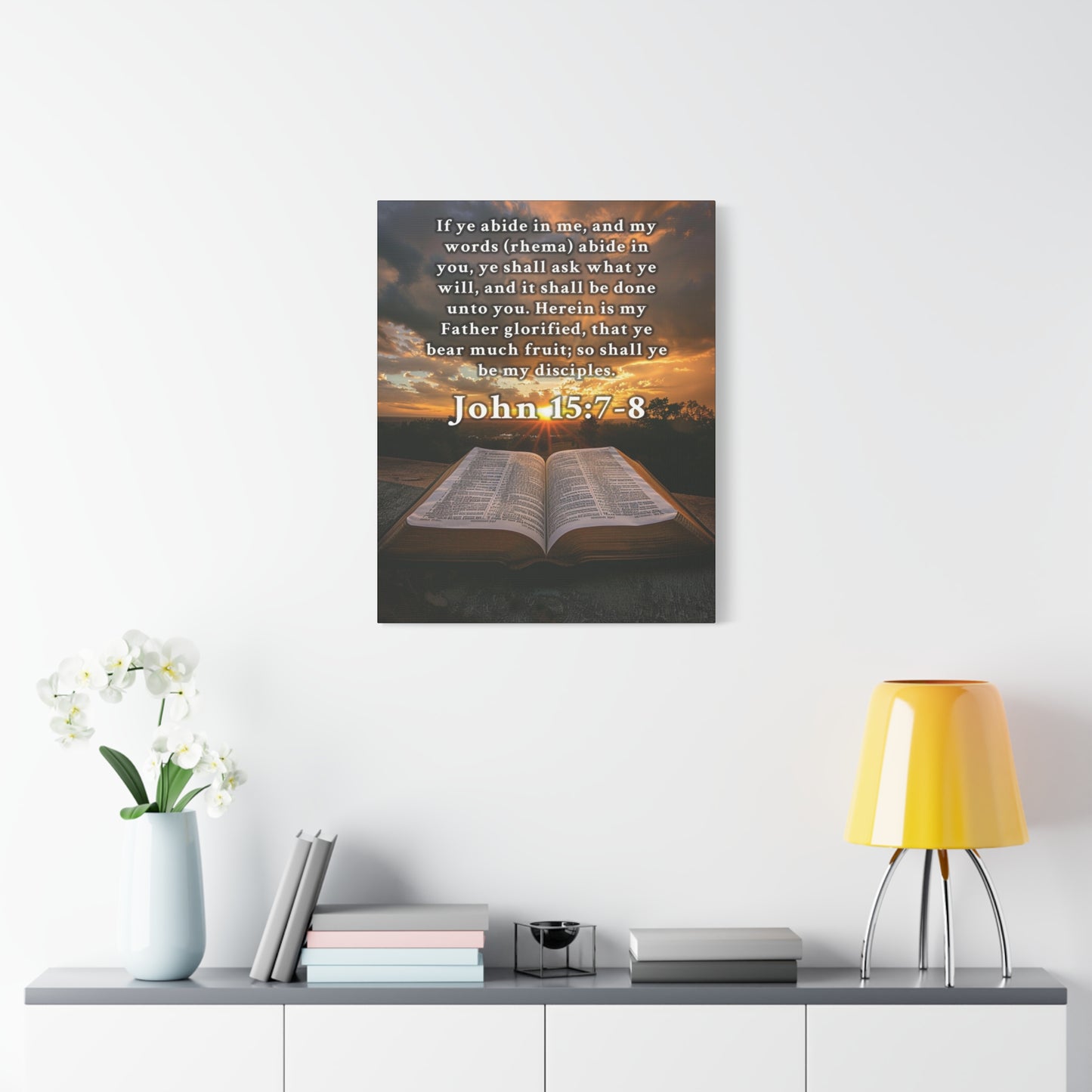 Scripture Walls John 15:7-8 KJV Bible Verse Canvas Christian Wall Art Ready to Hang Unframed