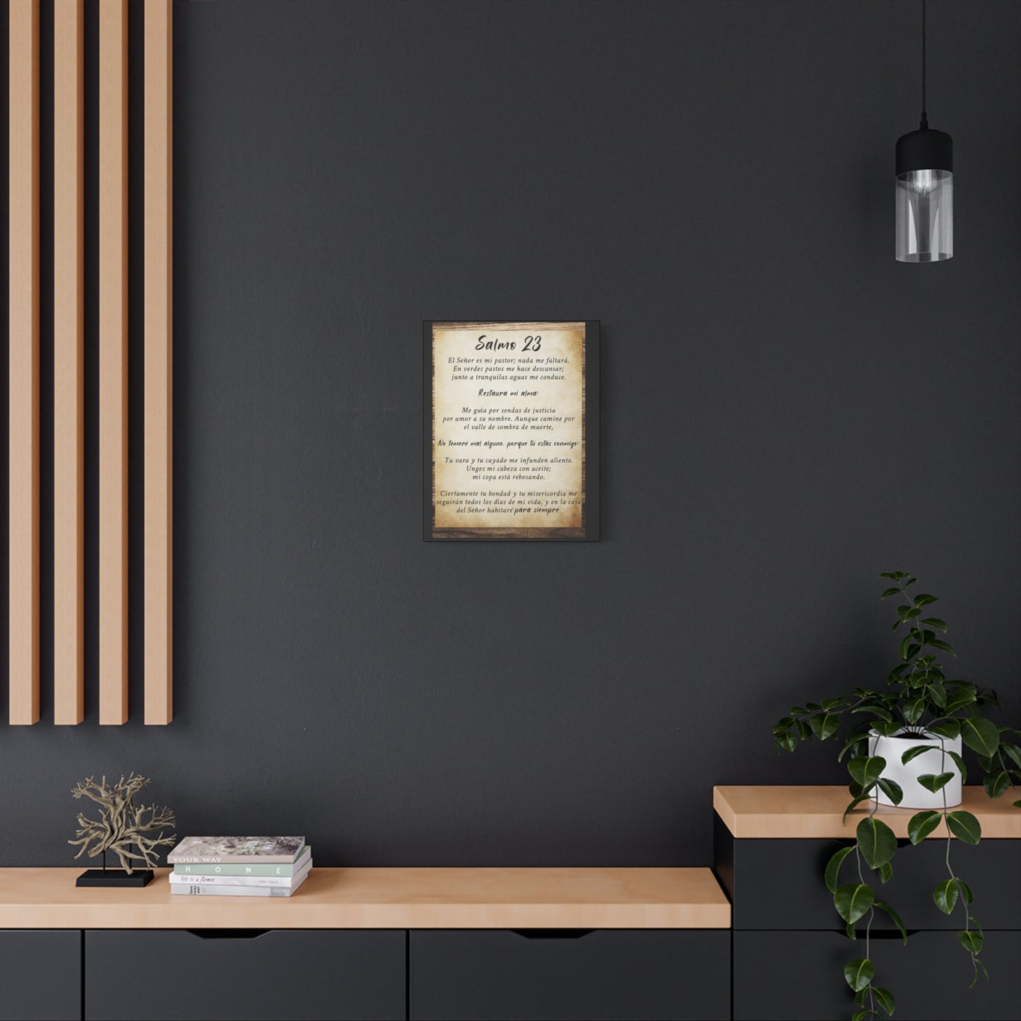 Scripture Walls Salmo 23 Wood Bible Verse Canvas Christian Wall Art Ready to Hang Unframed