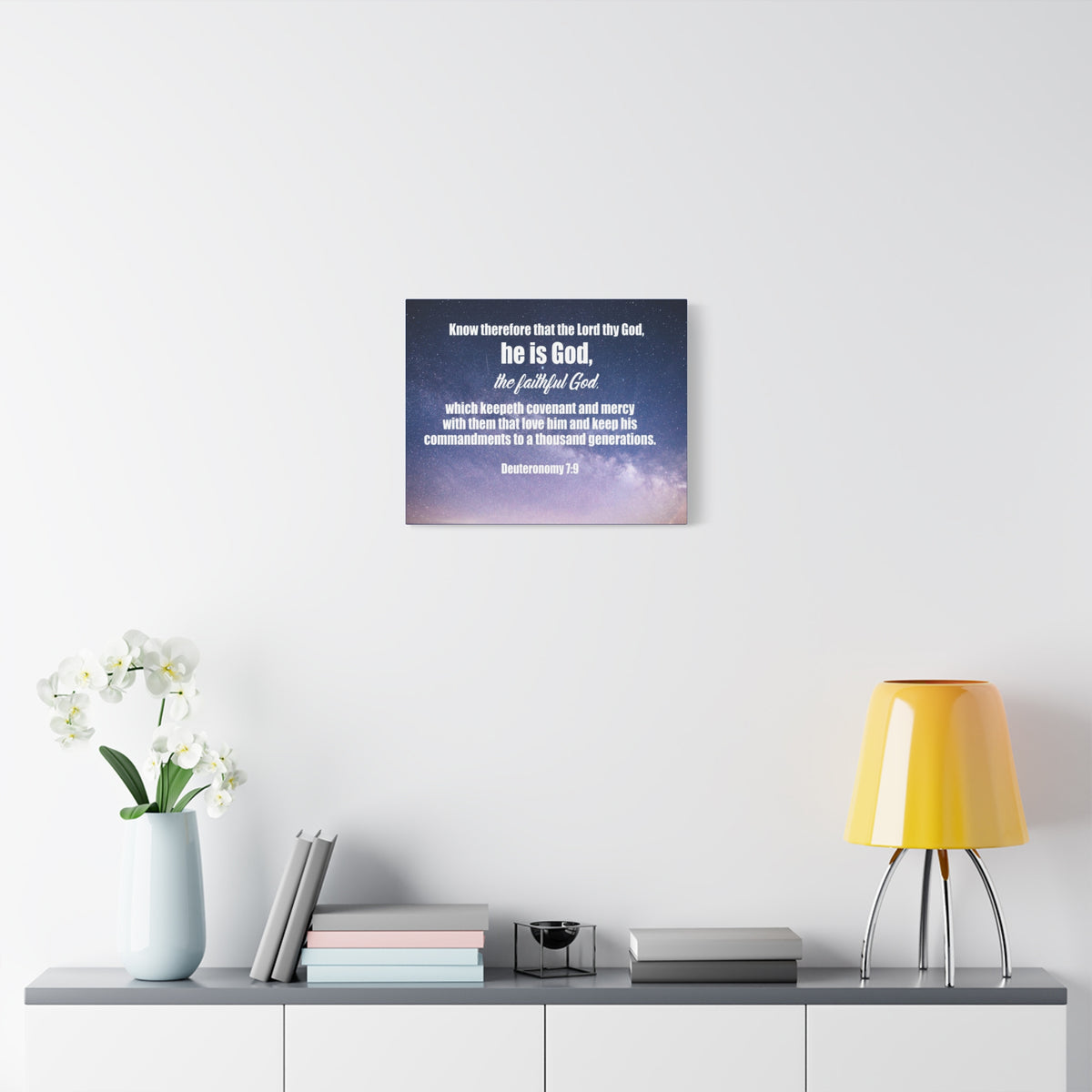 Scripture Canvas The Faithful God Deuteronomy 7:9 Christian Wall Art Bible Verse Print Ready to Hang