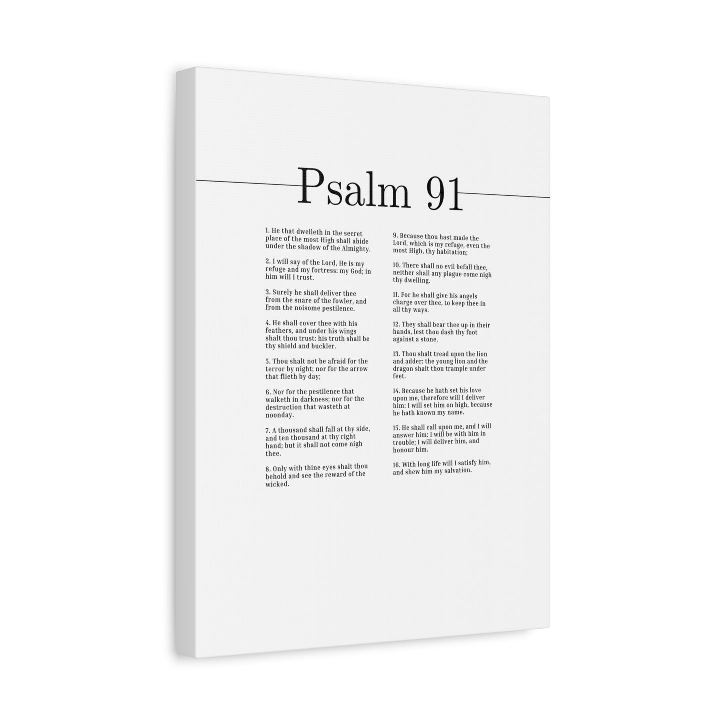 Scripture Canvas He Is My Refuge And My Fortress Psalm 91 Christian Wall Art Bible Verse Print Ready to Hang