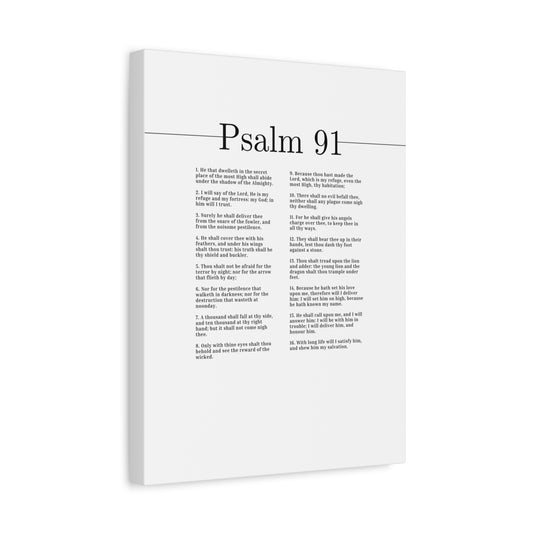 Scripture Canvas He Is My Refuge And My Fortress Psalm 91 Christian Wall Art Bible Verse Print Ready to Hang