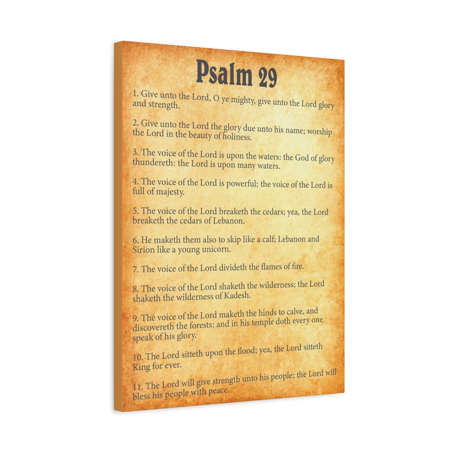 Scripture Walls Psalm 29 Gold Bible Chapter Canvas Christian Wall Art Ready to Hang