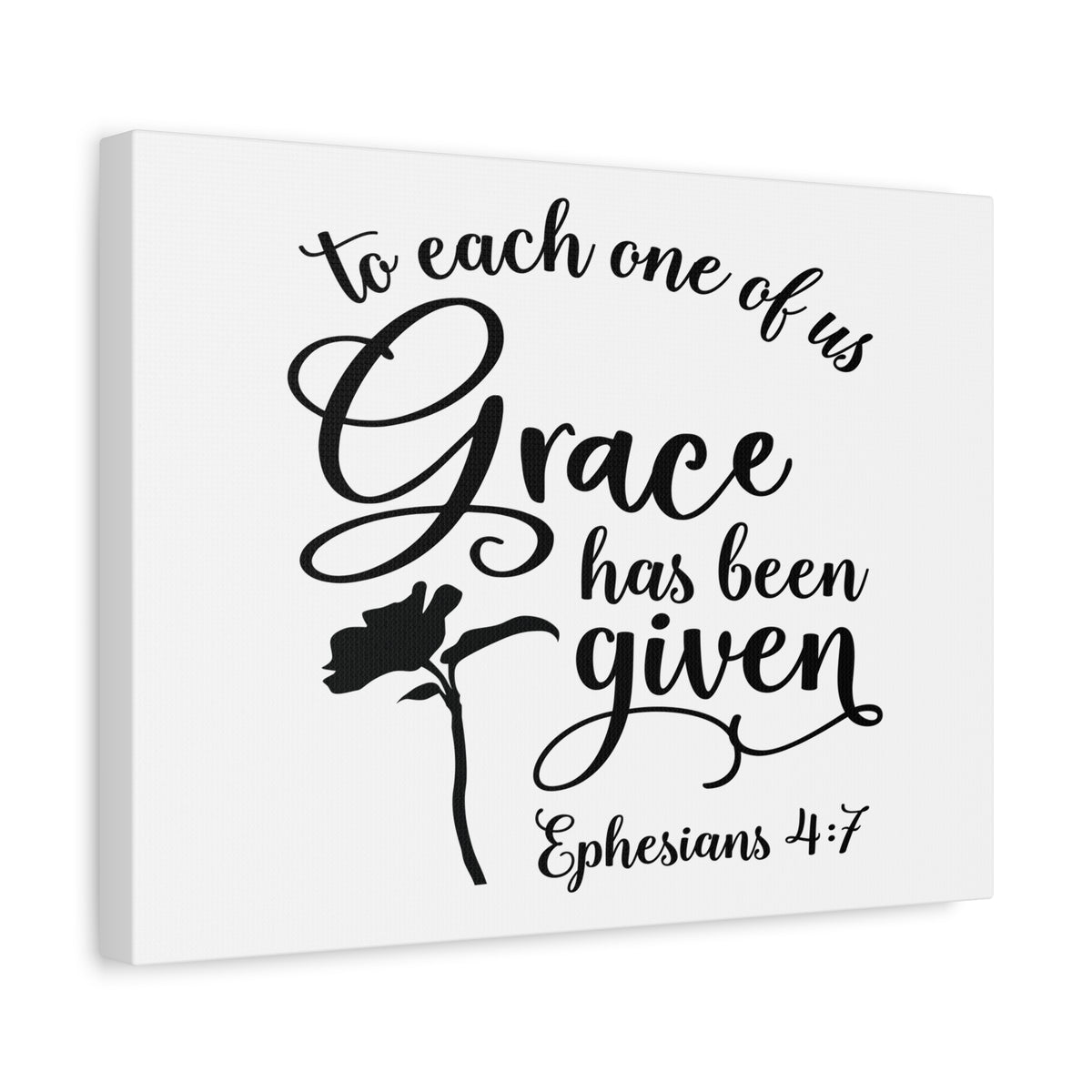 Scripture Canvas Grace Has Been Ephesians 4:7 Christian Wall Art Bible Verse Print Ready to Hang