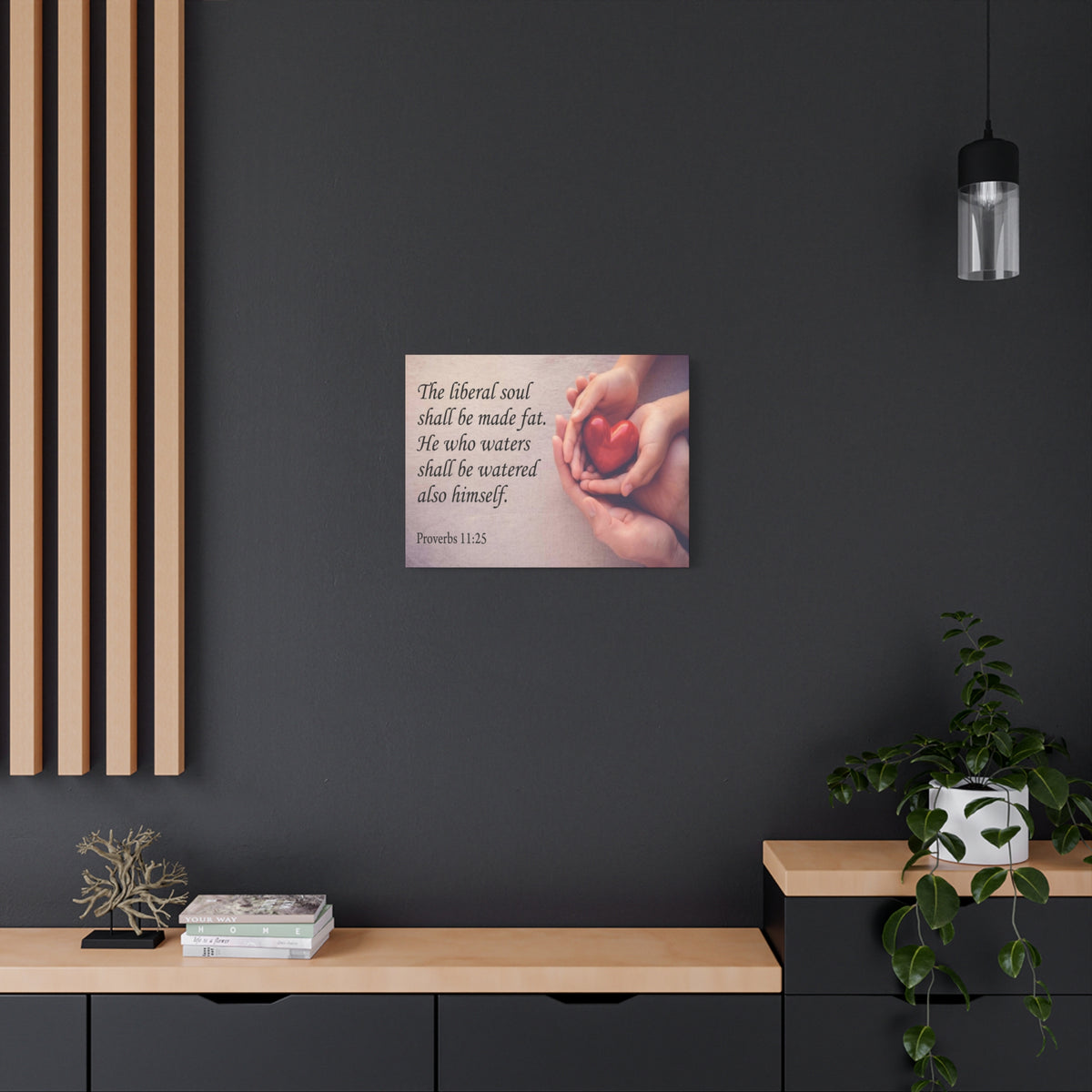 Scripture Canvas The Liberal Soul Proverbs 11:25 Christian Wall Art Bible Verse Print Ready to Hang