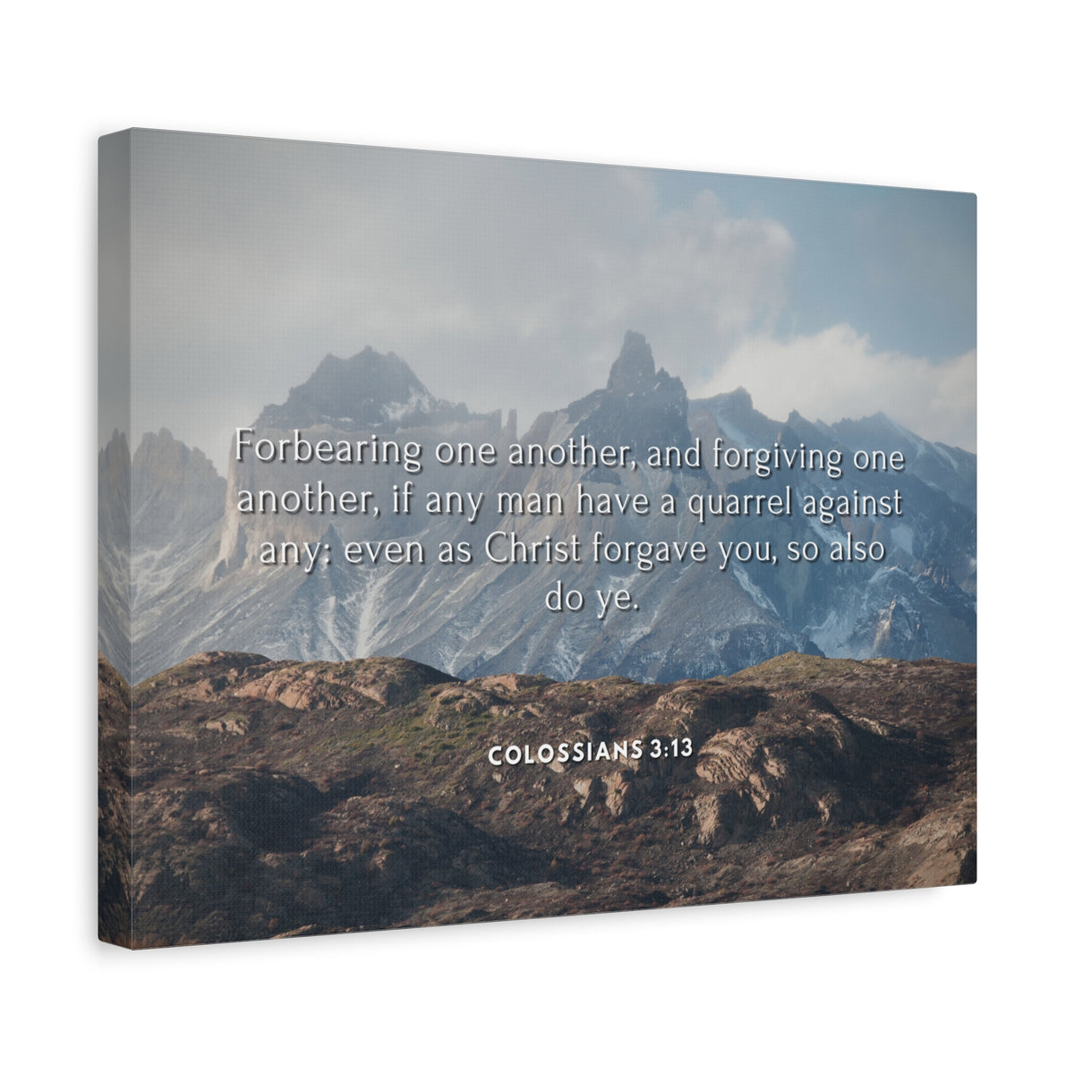 Scripture Canvas Forgiving One Another Colossians 3:13 Christian Wall Art Bible Verse Print Ready to Hang