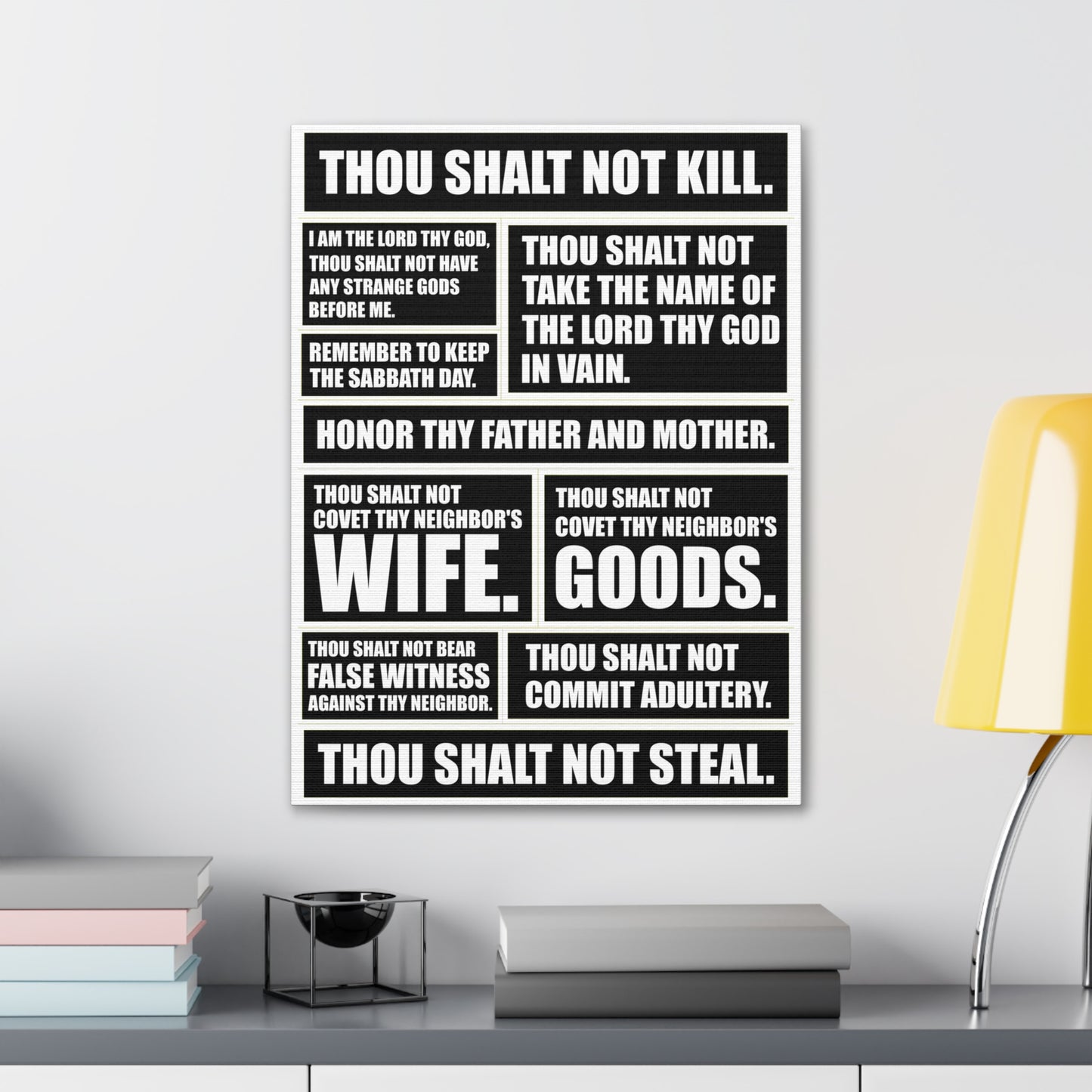 The Ten Commandments Deuteronomy 4:13 Christian Wall Art Print Ready to Hang