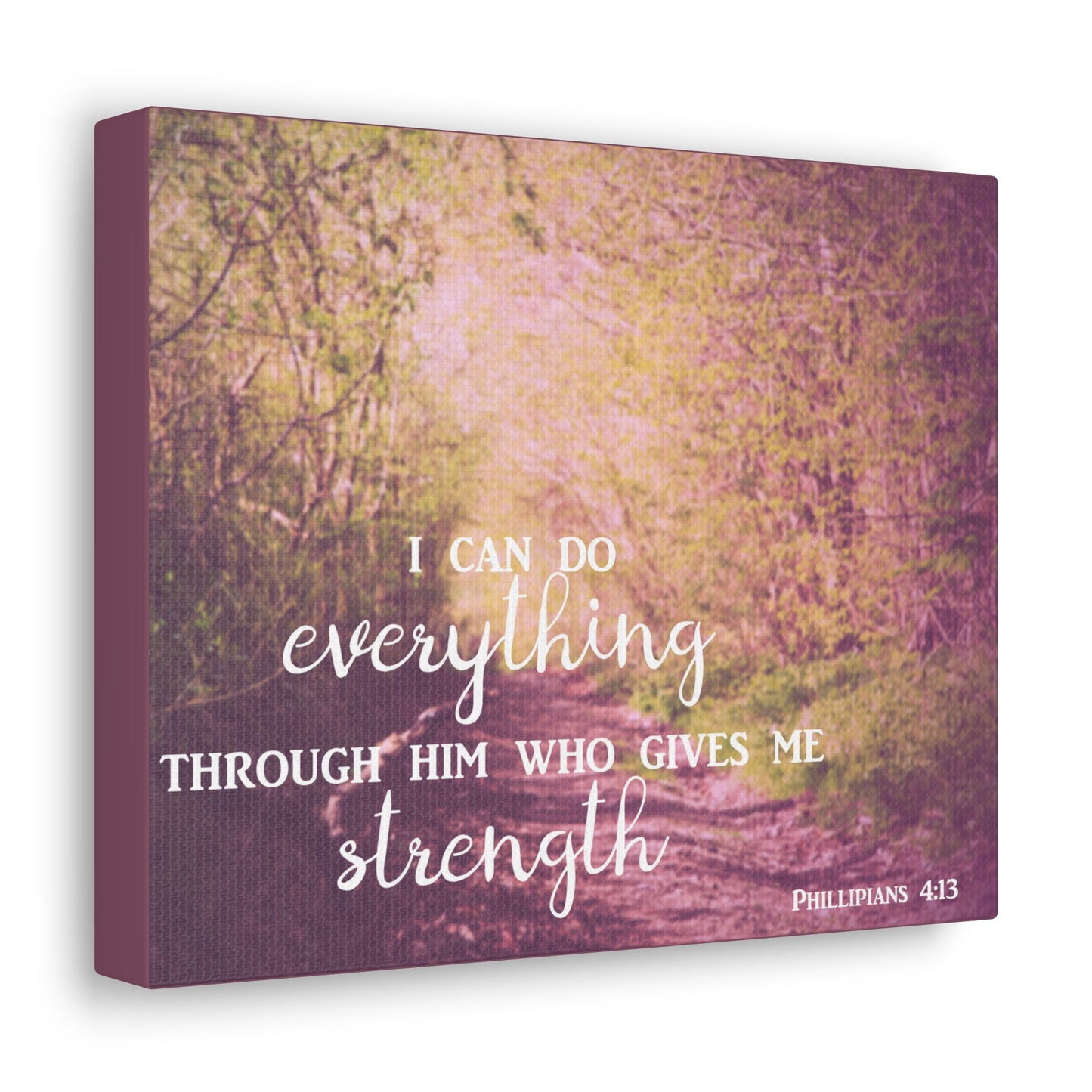 Through Him Trees Christian Philippians 4:13 Wall Art Bible Verse Print Ready to Hang