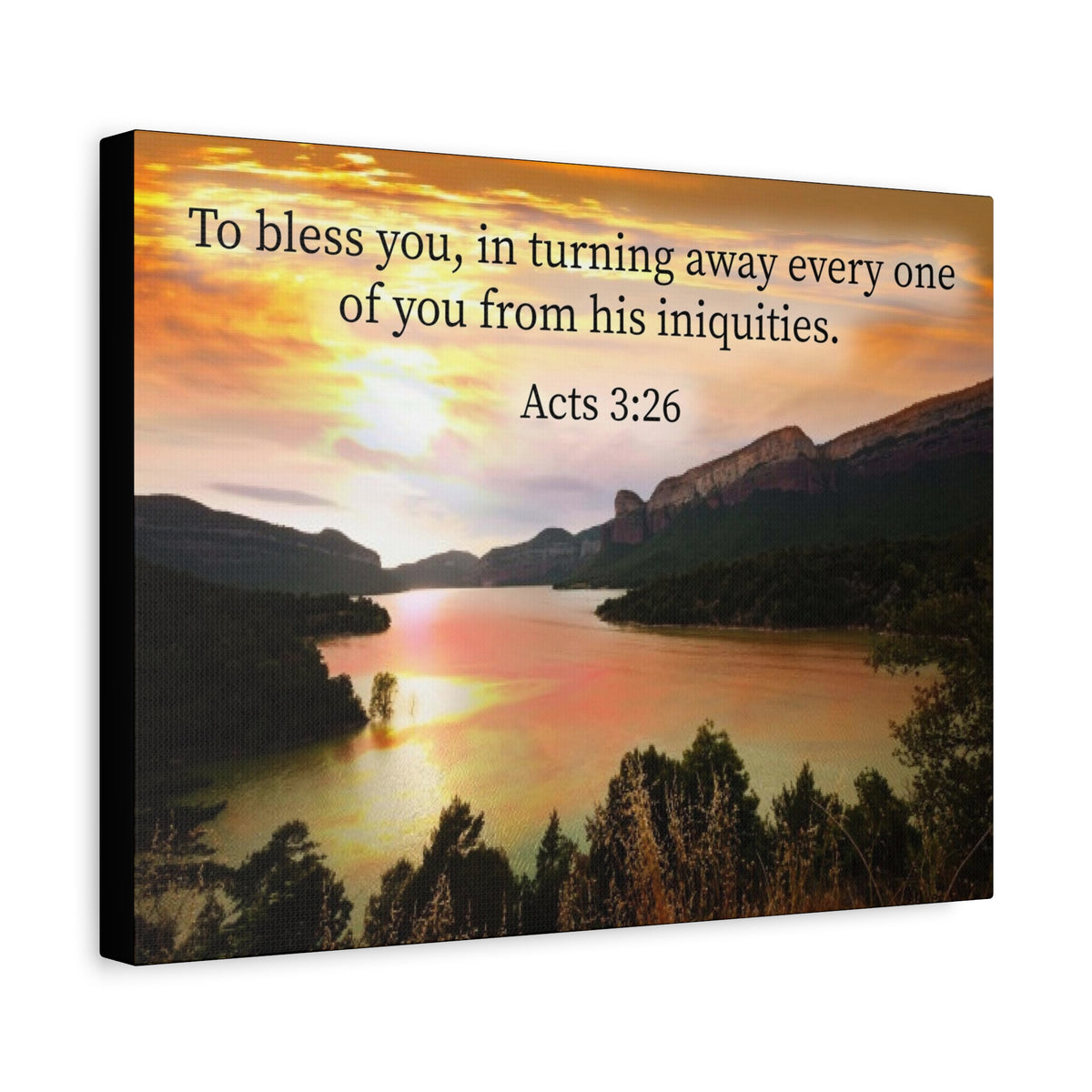 Scripture Canvas To Bless You Acts 3:26 Christian Wall Art Bible Verse Print Ready to Hang