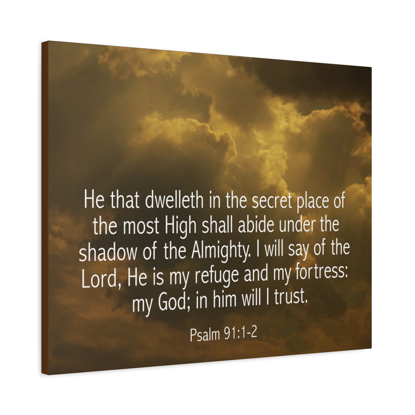 Bible Verse Canvas Secret Place Psalm 91:1-2 Christian Home Décor Wall Art Scripture Ready to Hang Faith Print