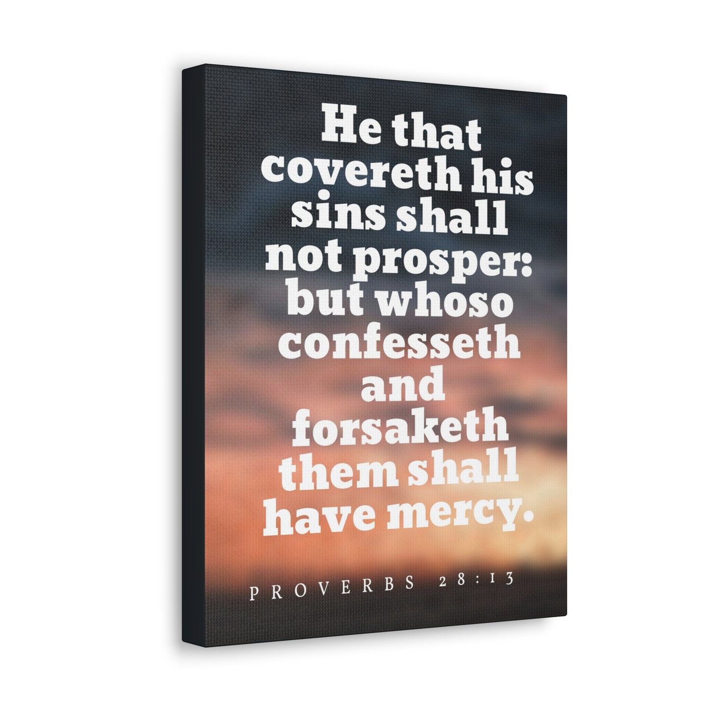 Them Shall Have Mercy Proverbs 28:13 Bible Verse Canvas Christian Wall Art Ready to Hang