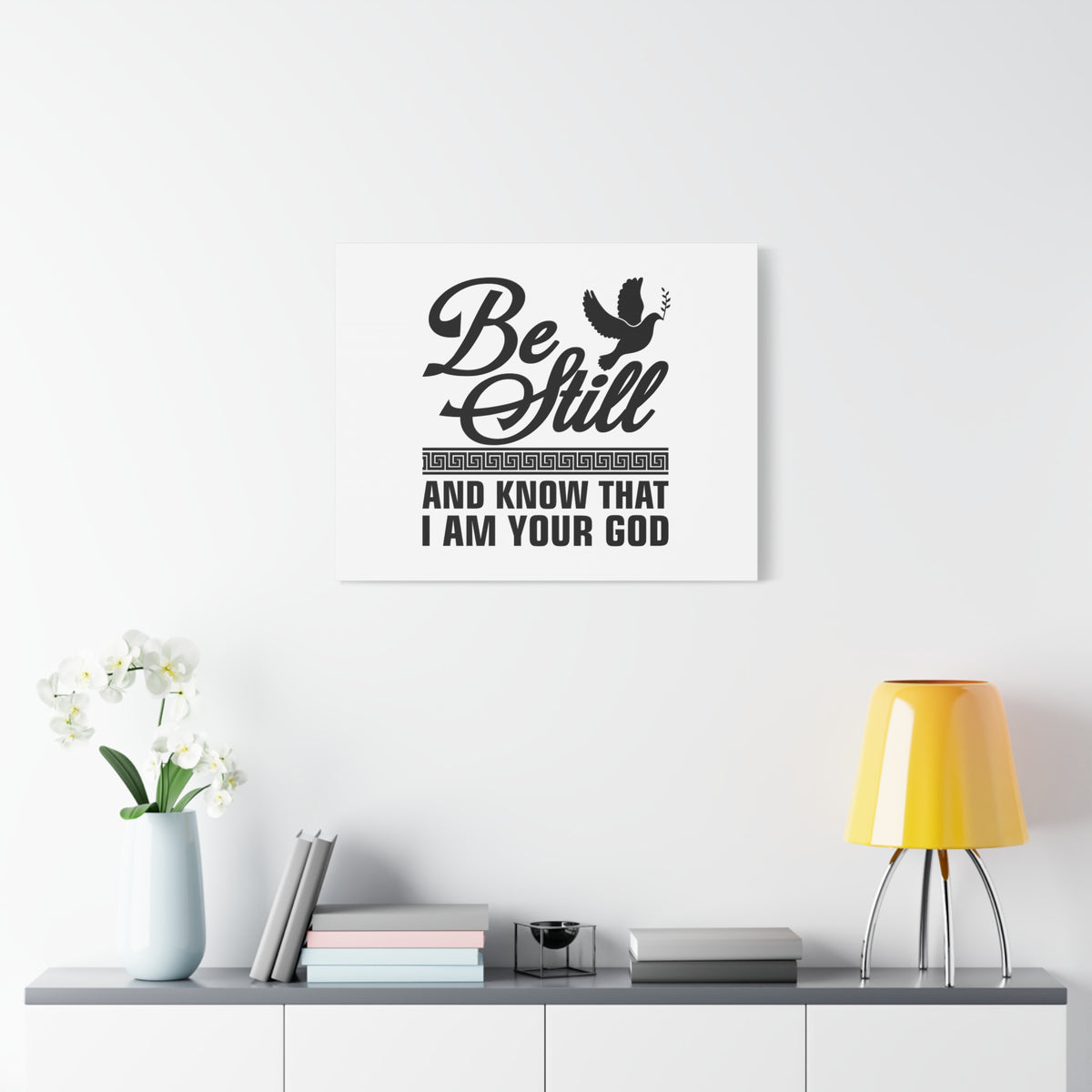 Scripture Canvas Be Still And Know That I Am Your God Psalm 46:10 Christian Wall Art Bible Verse Print Ready to Hang