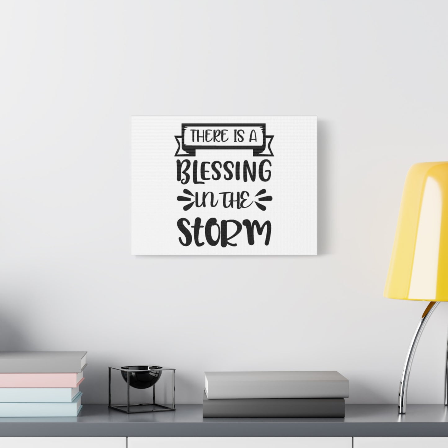 Scripture Canvas A Blessing In The Storm Psalm 107:29 Christian Wall Art Bible Verse Print Ready to Hang