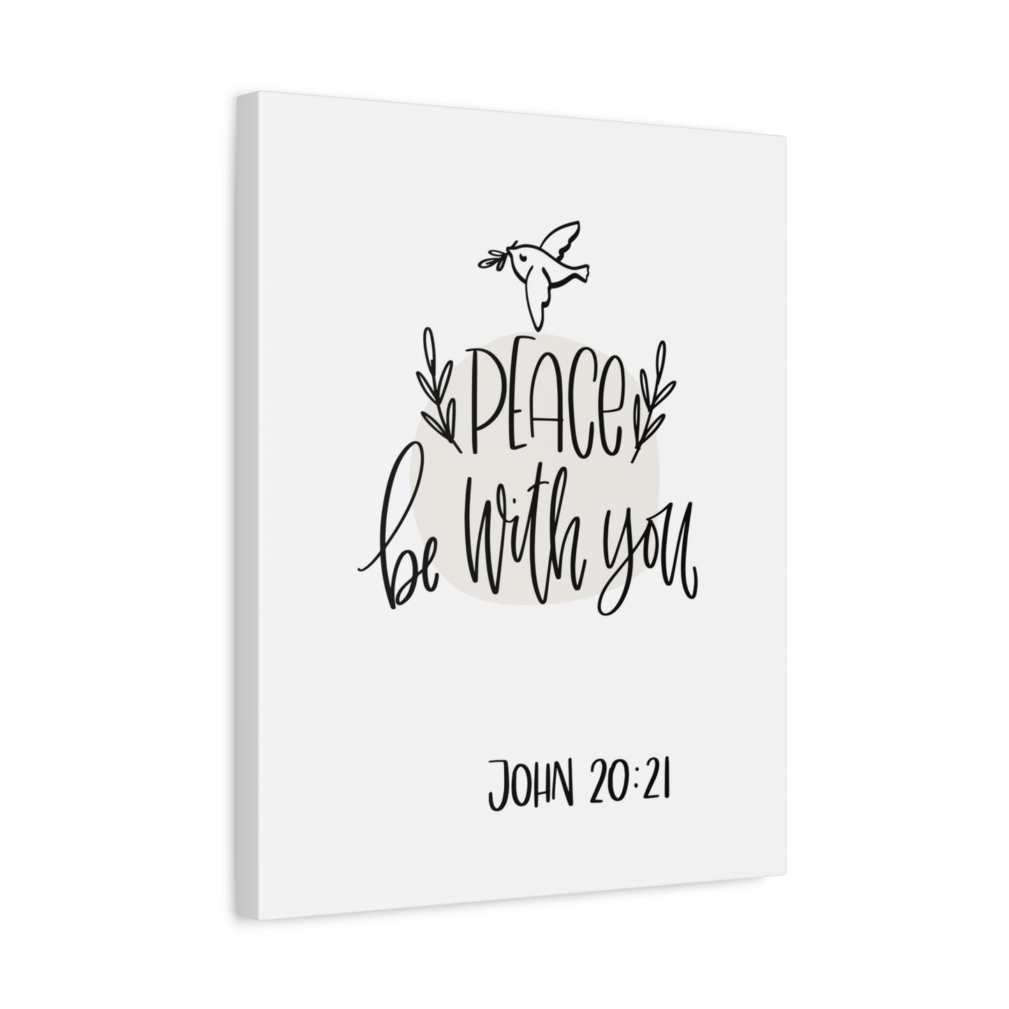 Scripture Canvas Peace Be With You John 20:21 Christian Wall Art Bible Verse Print Ready To Hang